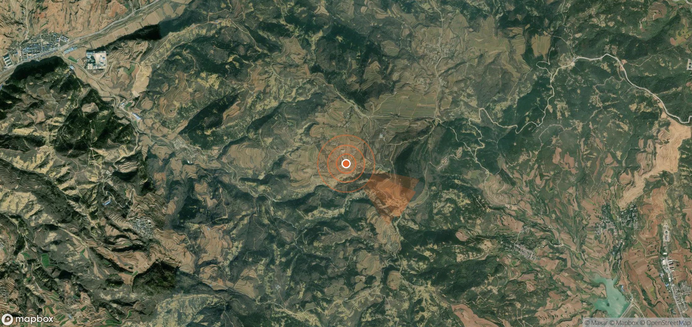 Satellite map of methane plume locations in China