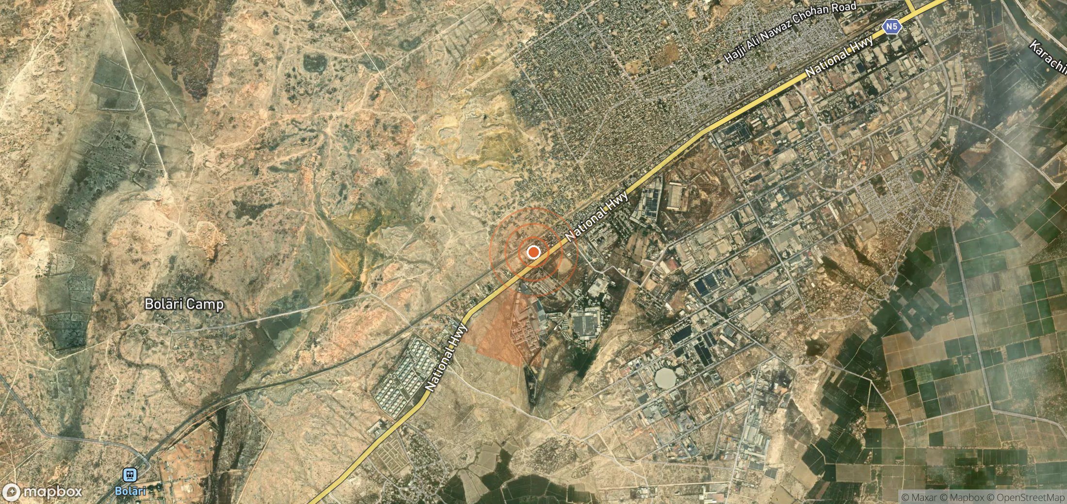 Satellite map of methane plume locations in Pakistan