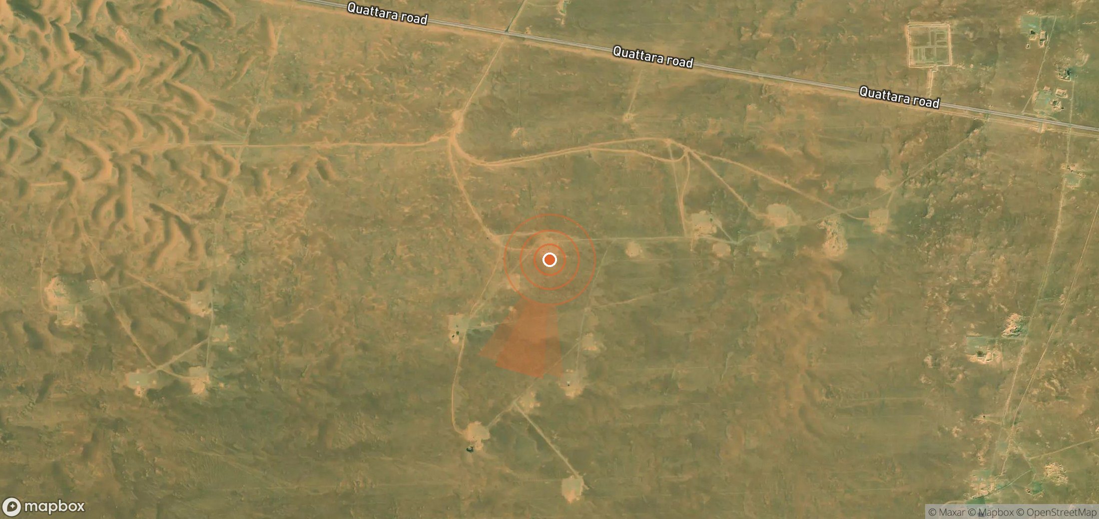 Satellite map of methane plume locations in Egypt