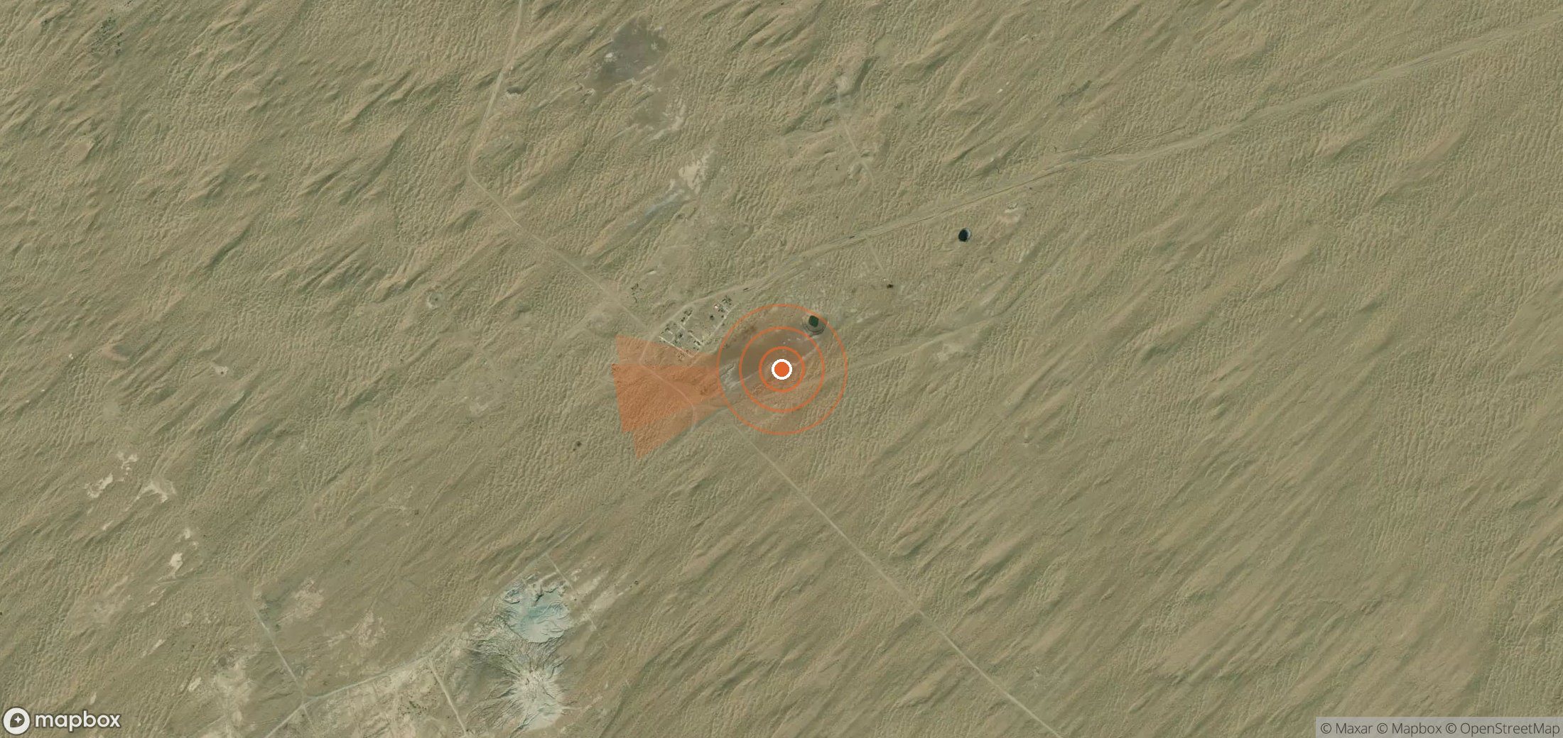 Mapa satelital de plumas de metano en Turkmenistán