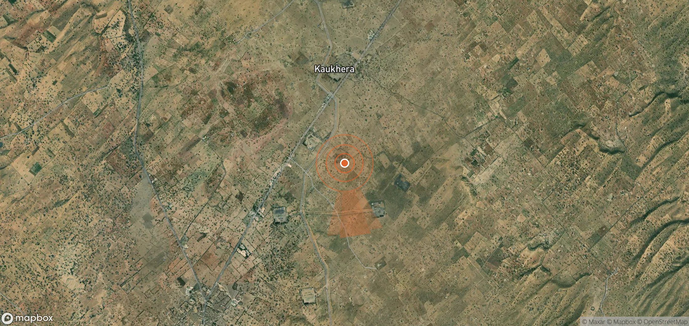 Satellite map of methane plume locations in India
