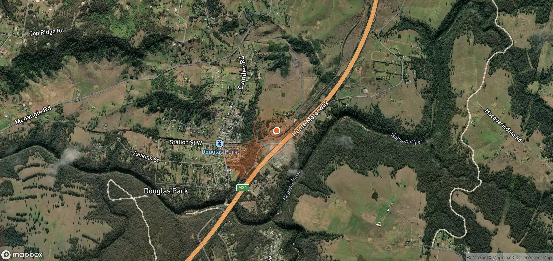 Satellite map of methane plume locations in Australia