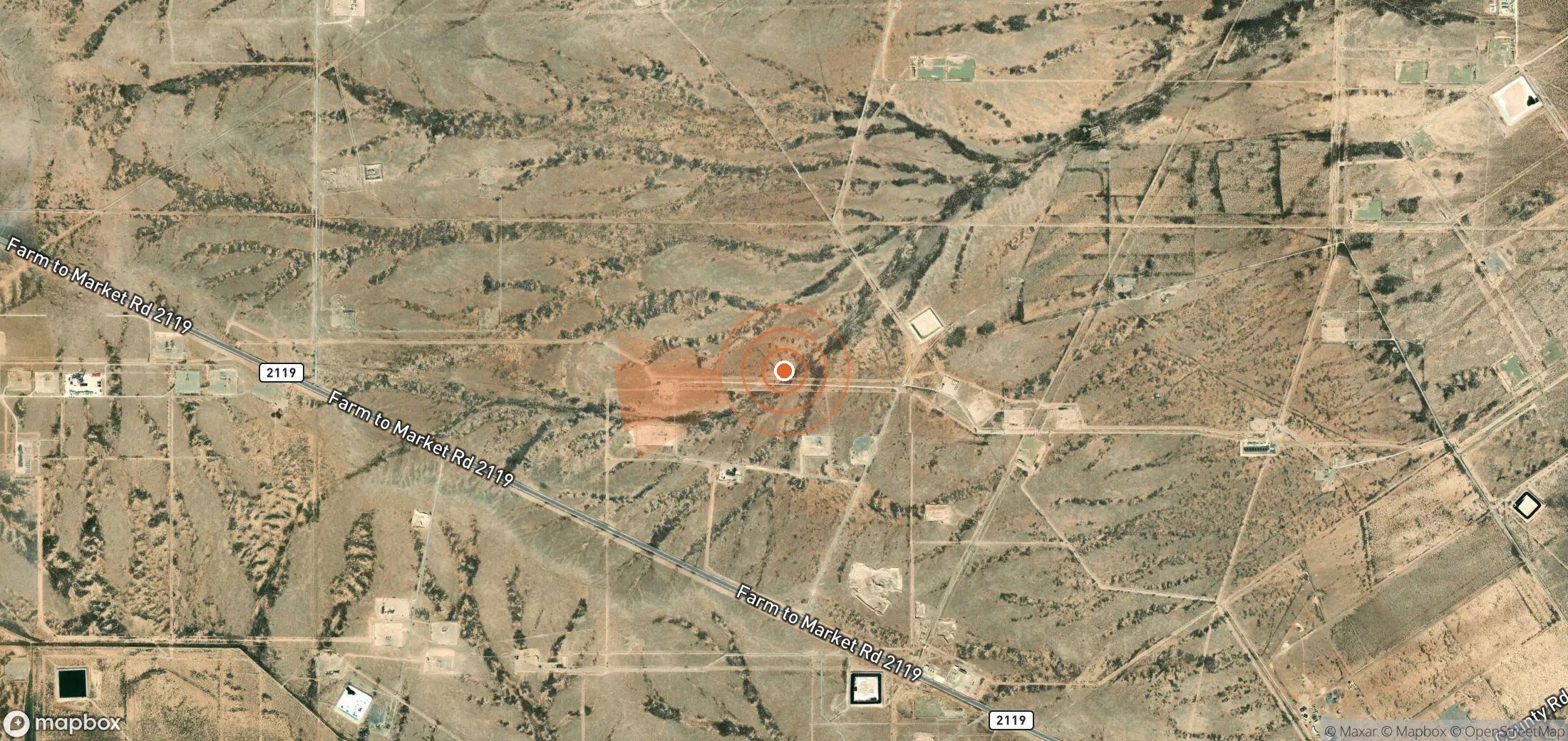 Satellite map of methane plume locations in United States