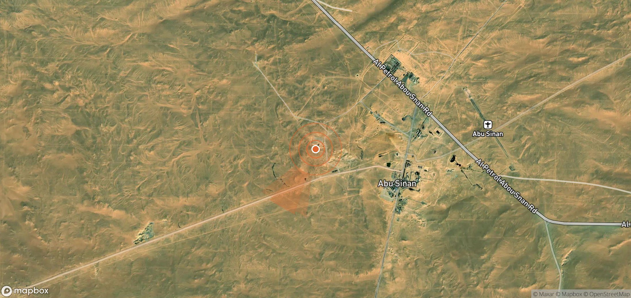 Satellite map of methane plume locations in Egypt