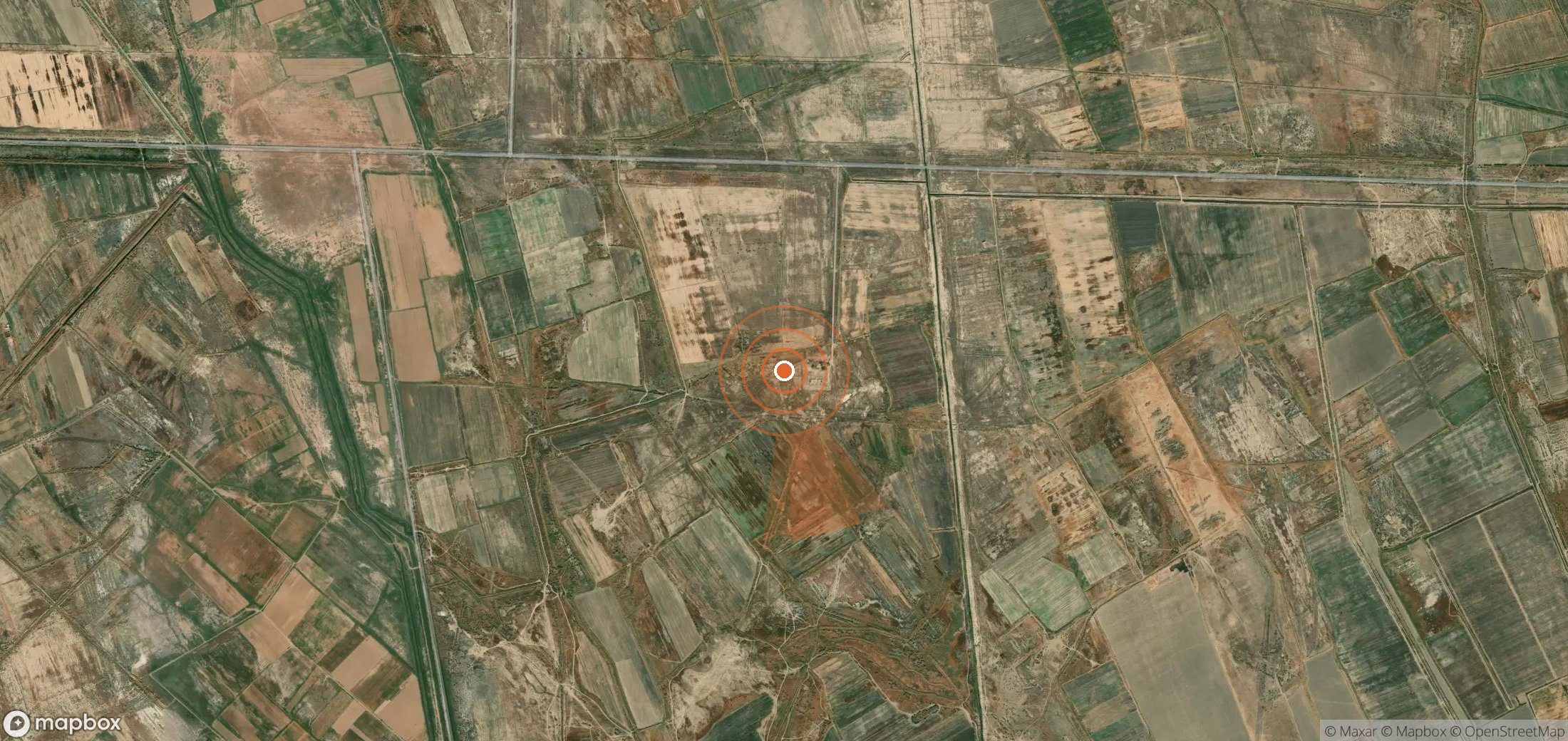 Satellite map of methane plume locations in Turkmenistan