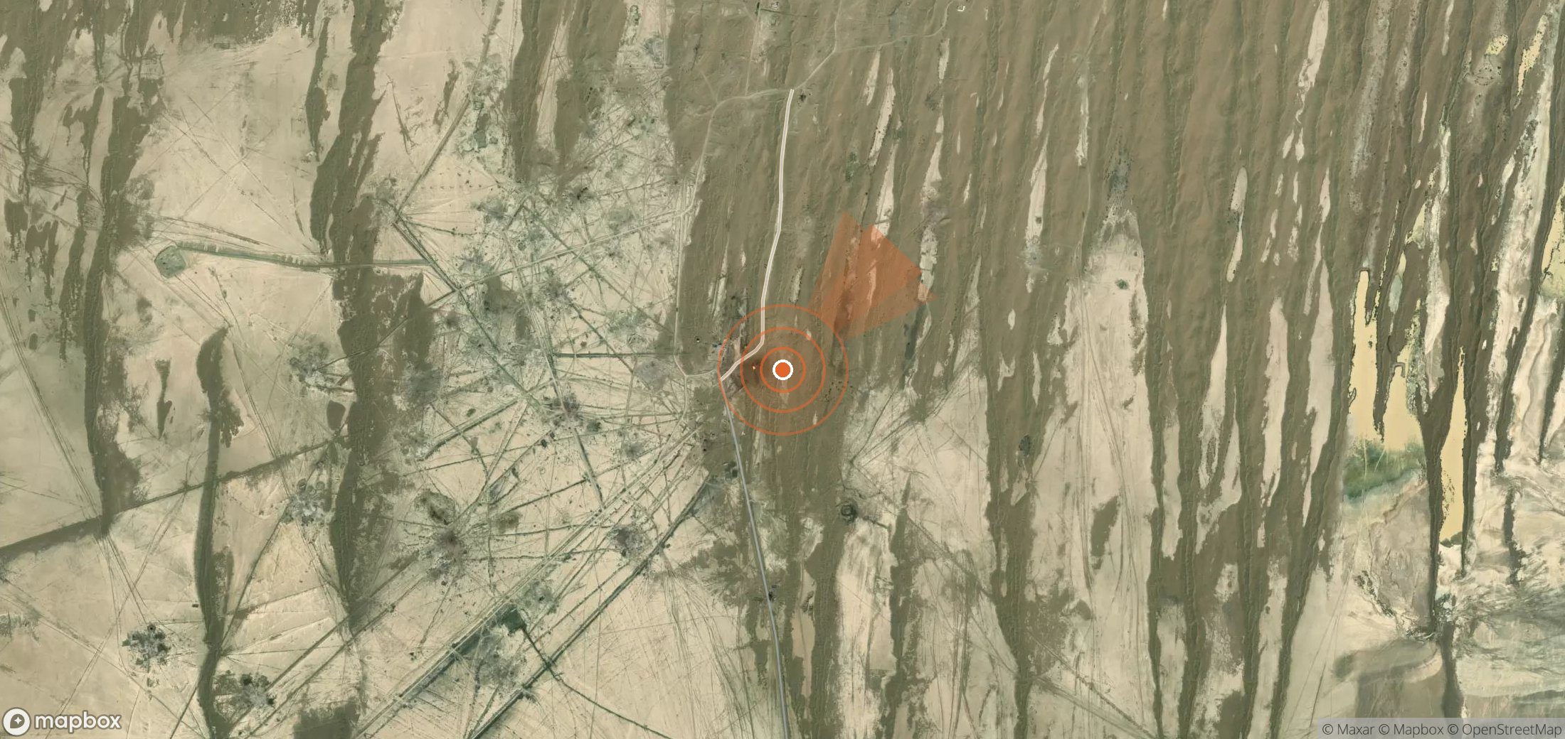 Mapa satelital de plumas de metano en Turkmenistán
