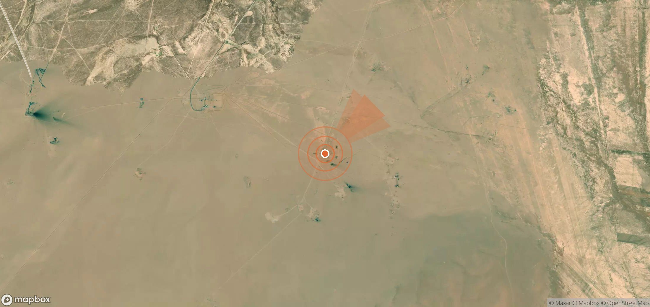 Mapa satelital de plumas de metano en Siria
