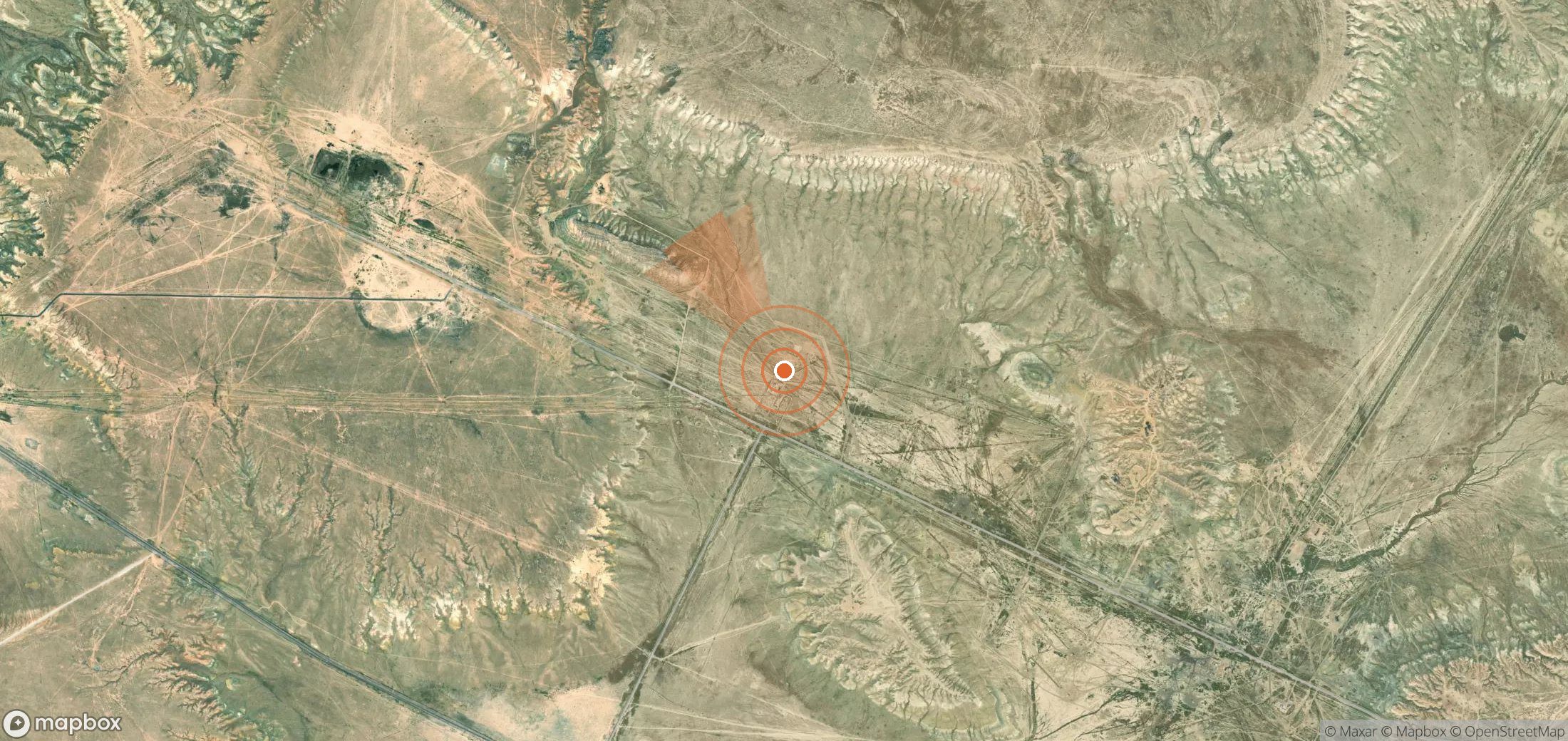 Satellite map of methane plume locations in Kazakhstan