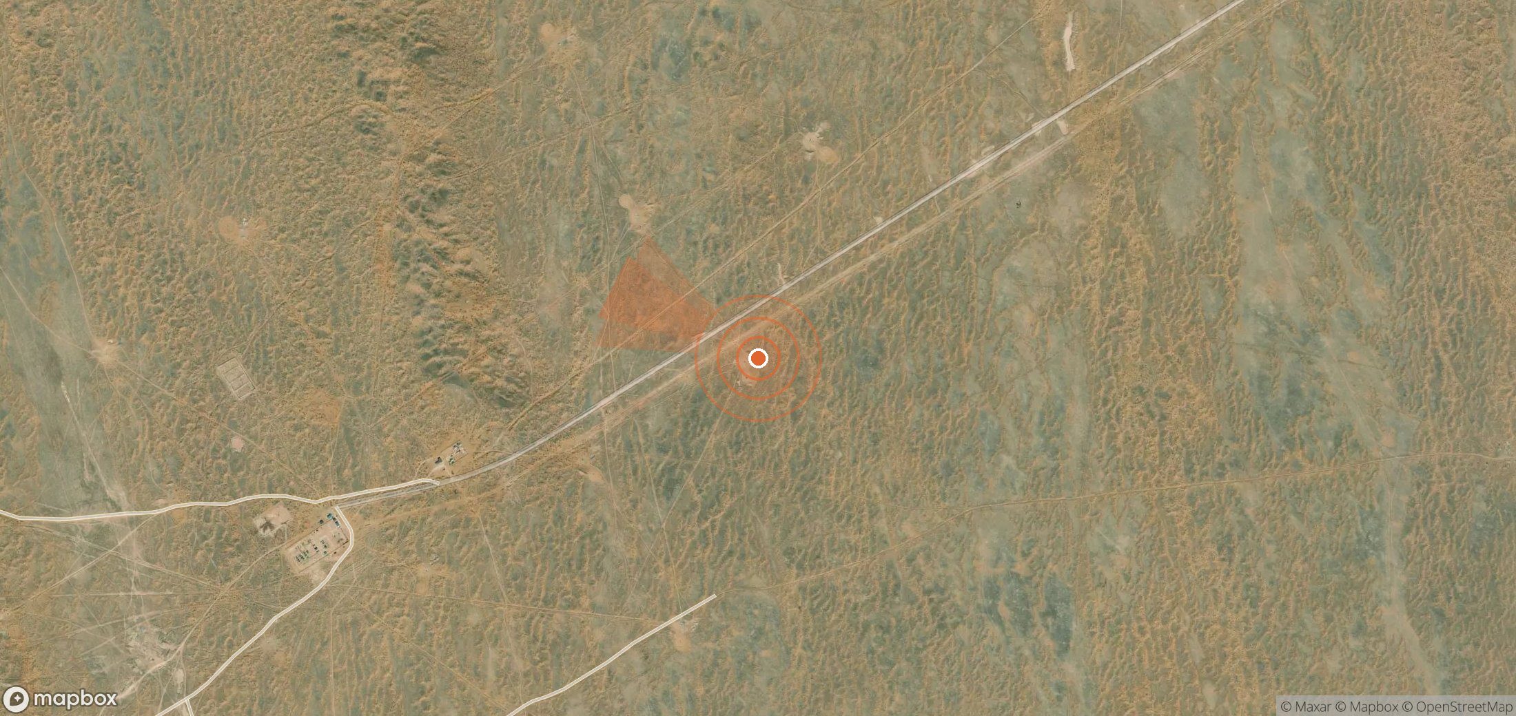 Satellite map of methane plume locations in Turkmenistan