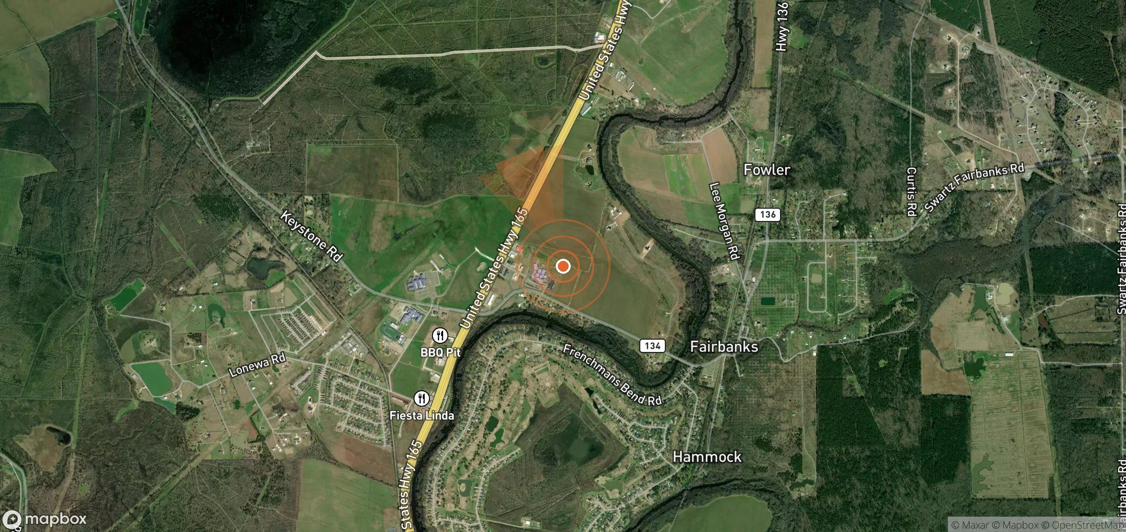Satellite map of methane plume locations in United States