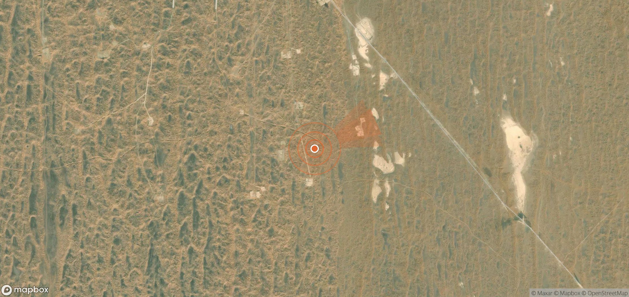 Satellite map of methane plume locations in Uzbekistan