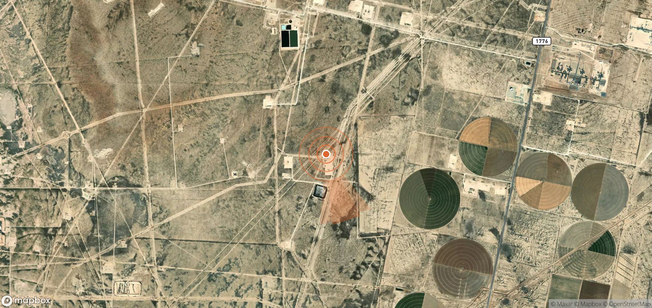 Mapa satelital de plumas de metano en Estados Unidos