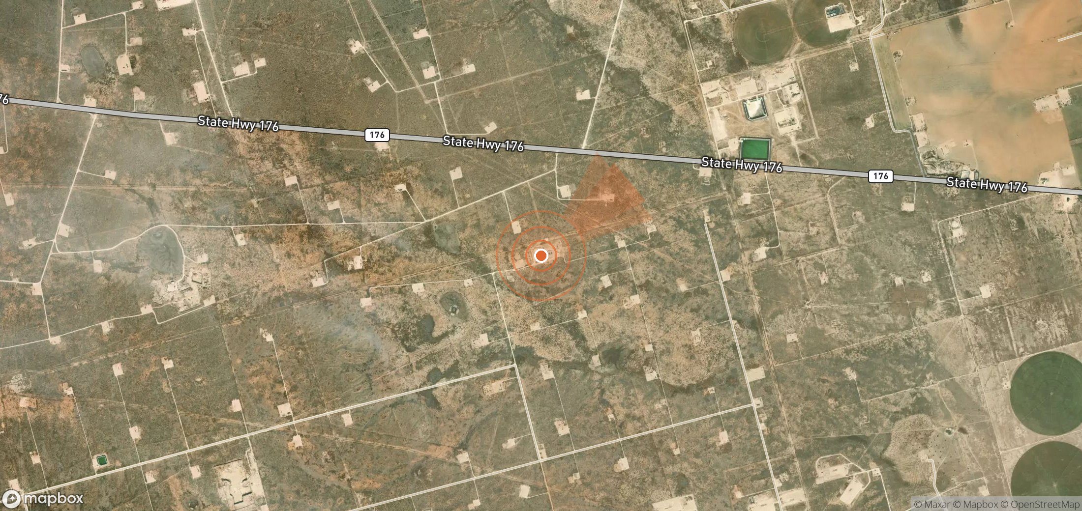 Satellite map of methane plume locations in United States