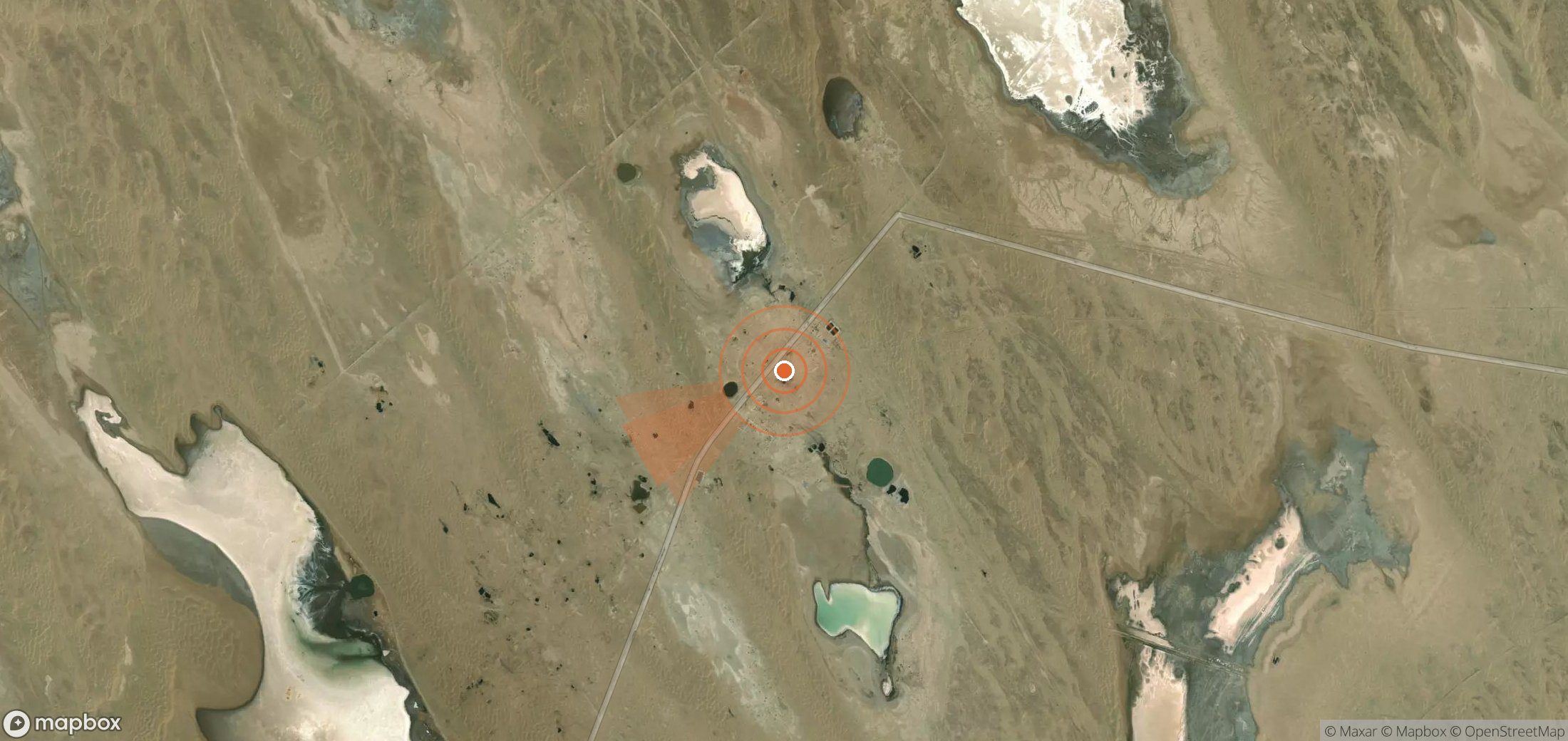 Mapa satelital de plumas de metano en Turkmenistán