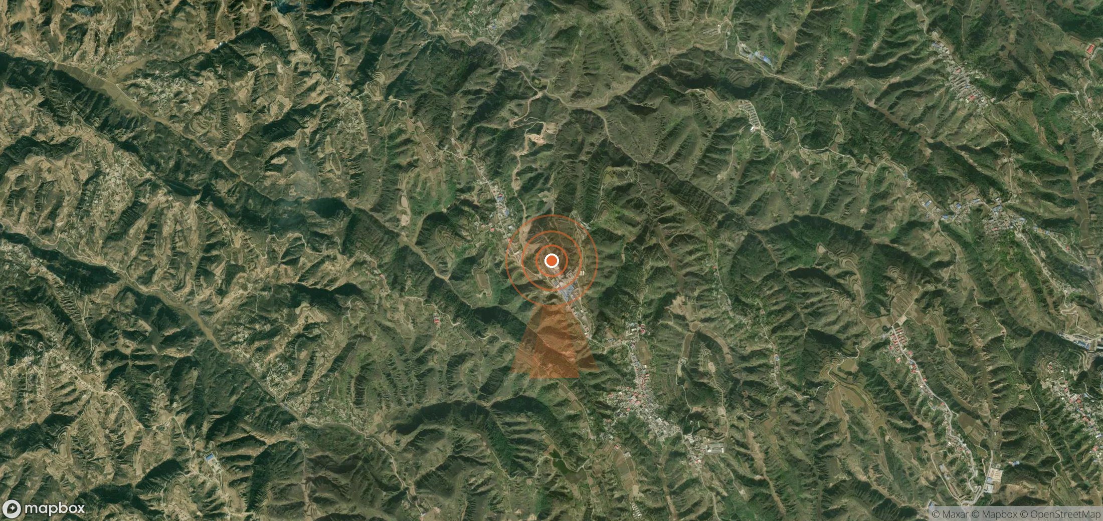Satellite map of methane plume locations in China