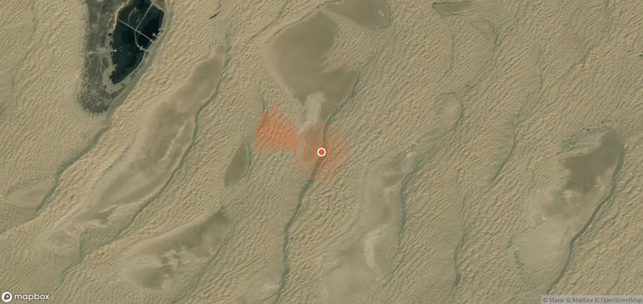 Satellite map of methane plume locations in Turkmenistan