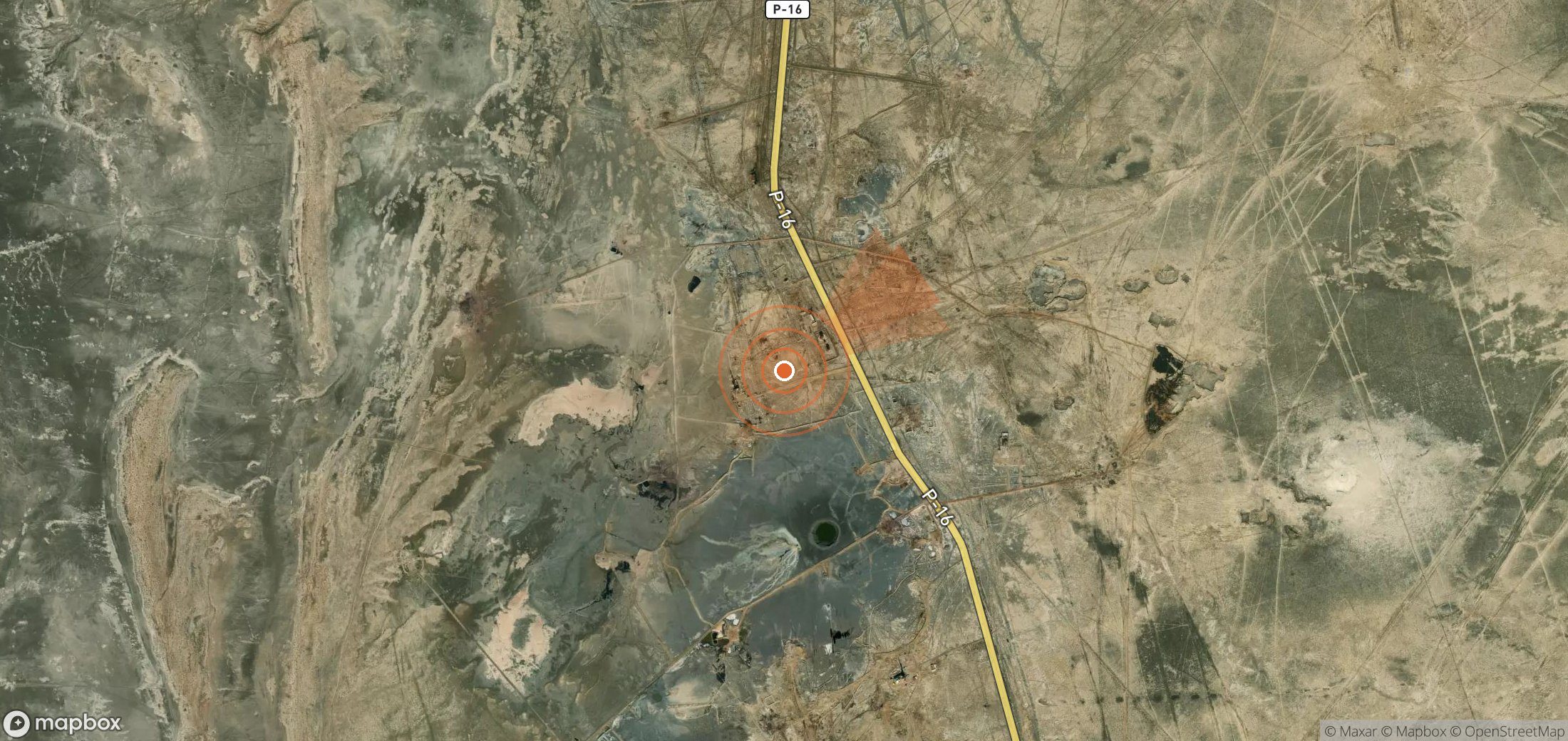 Satellite map of methane plume locations in Turkmenistan