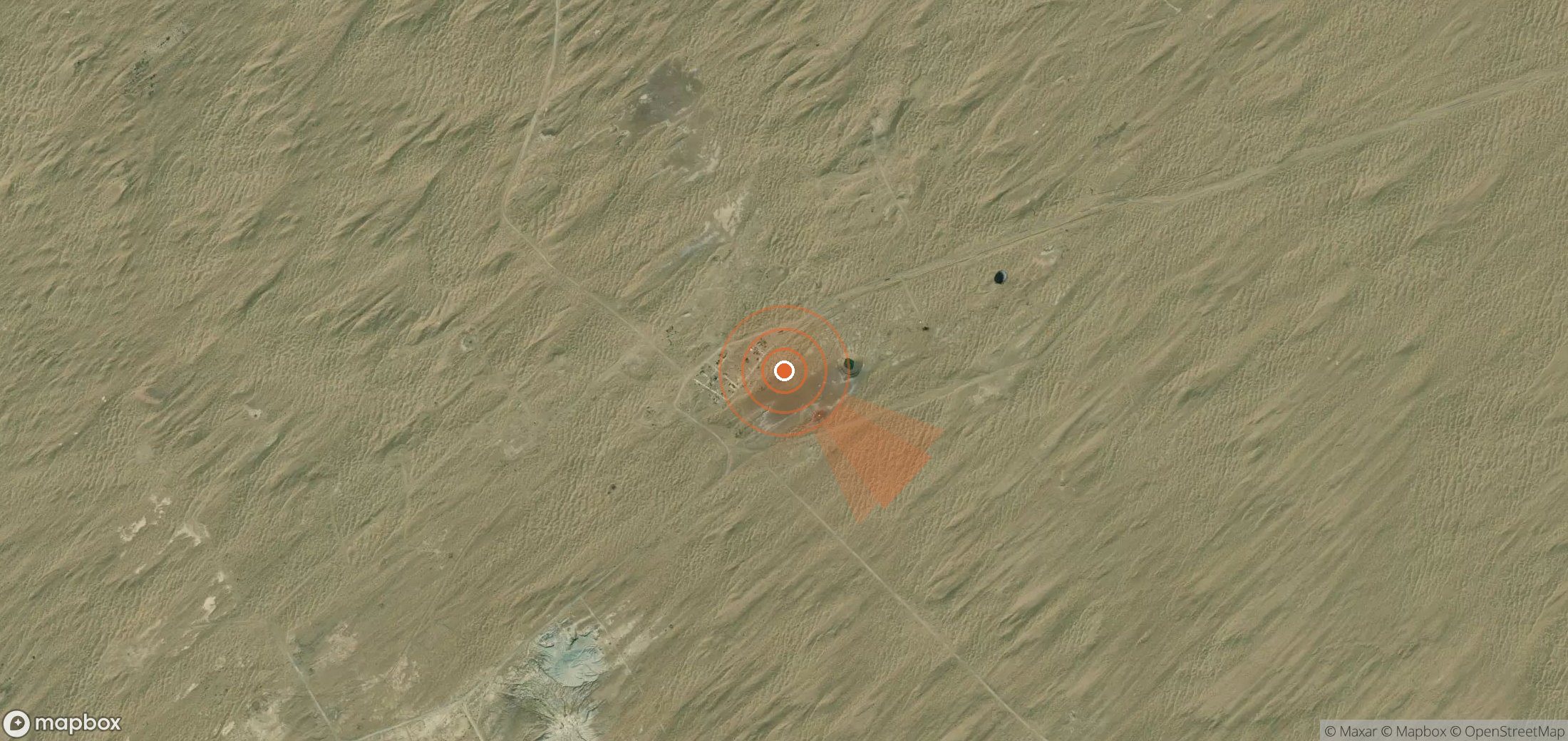 Mapa satelital de plumas de metano en Turkmenistán