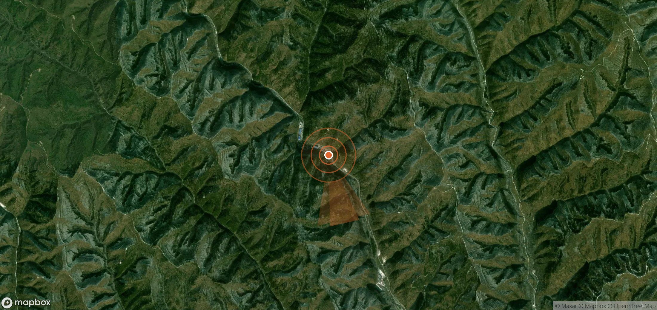 Satellite map of methane plume locations in China