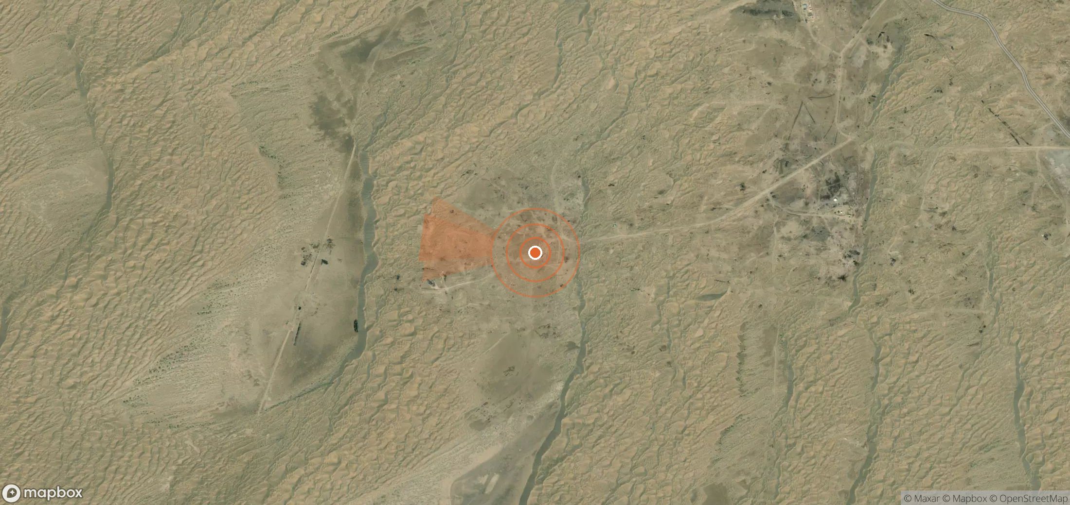 Mapa satelital de plumas de metano en Turkmenistán