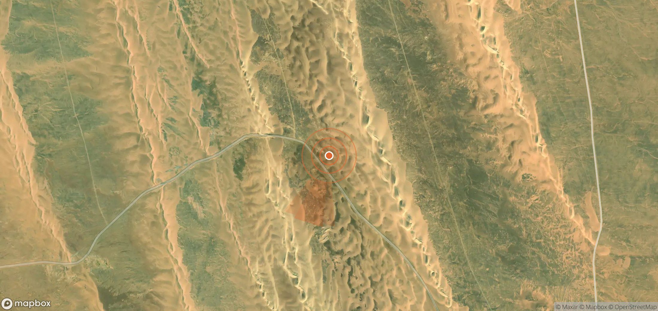 Satellite map of methane plume locations in Egypt