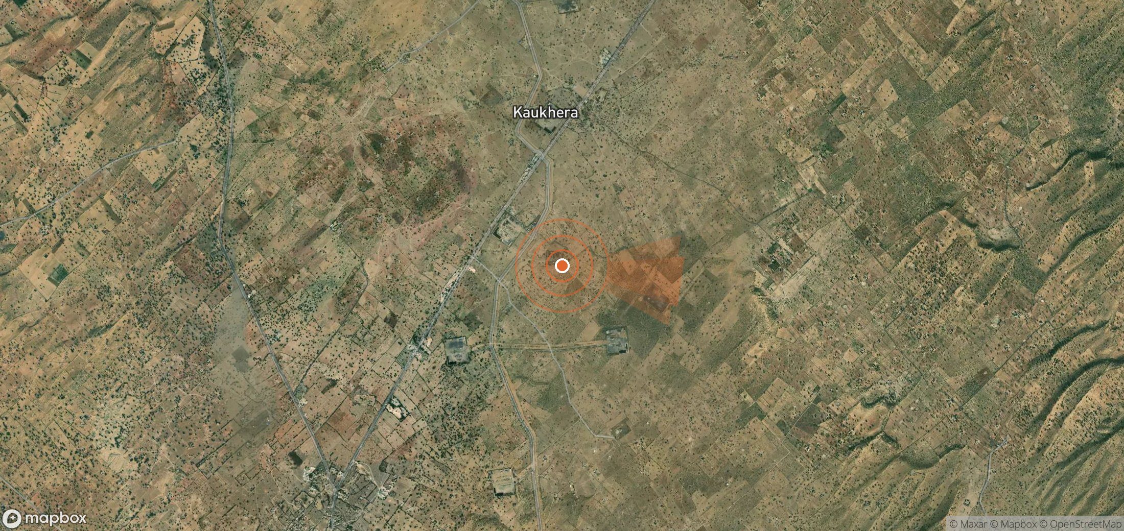 Satellite map of methane plume locations in India