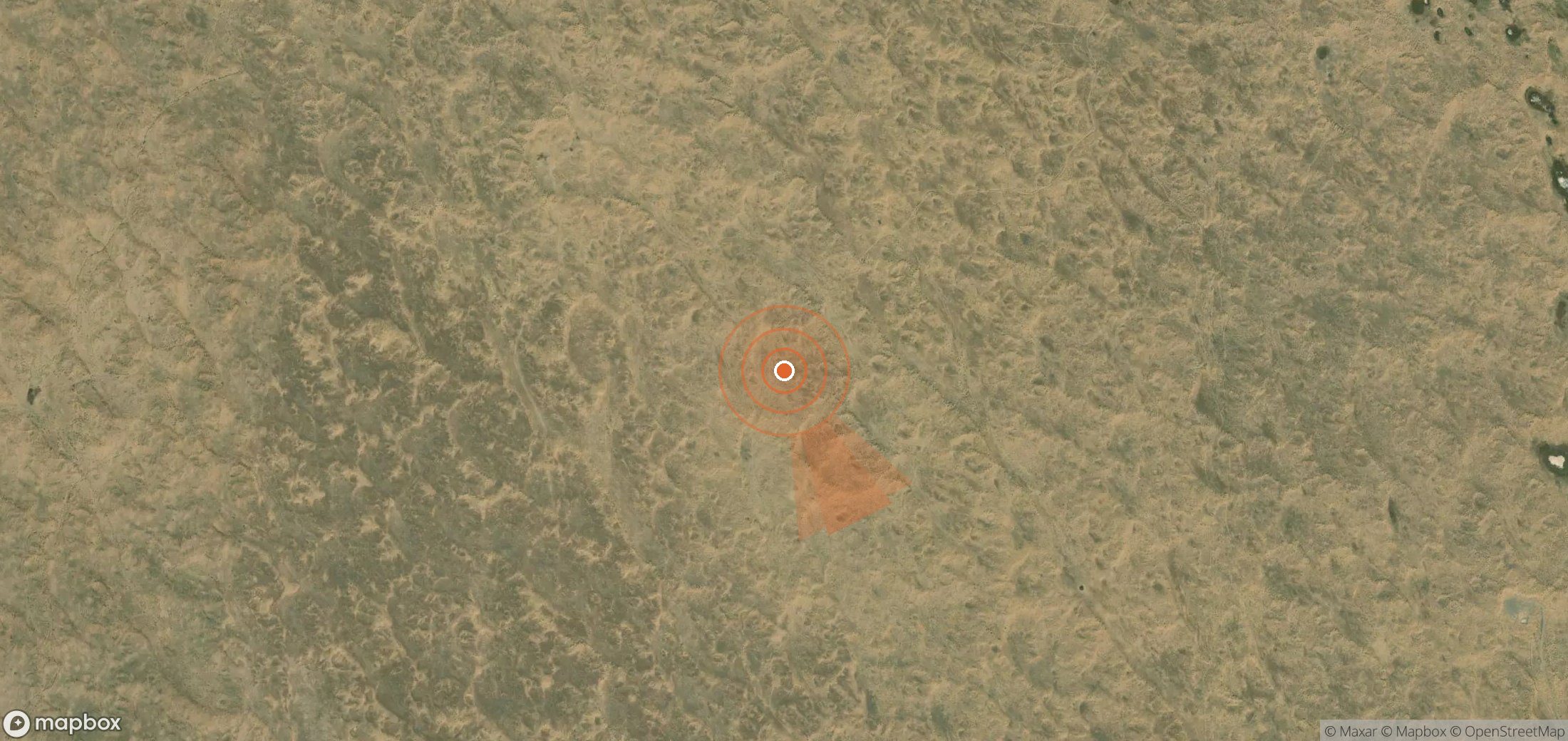 Satellite map of methane plume locations in Turkmenistan