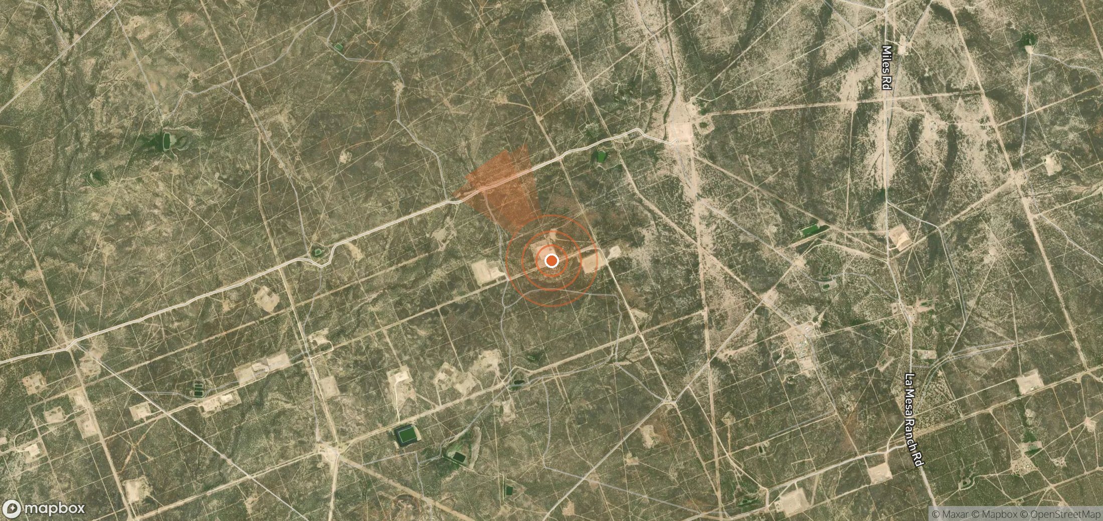 Satellite map of methane plume locations in United States