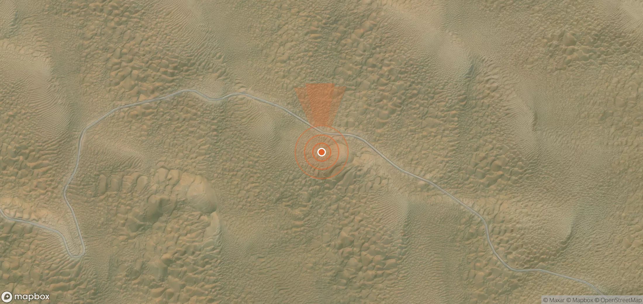 Satellite map of methane plume locations in China