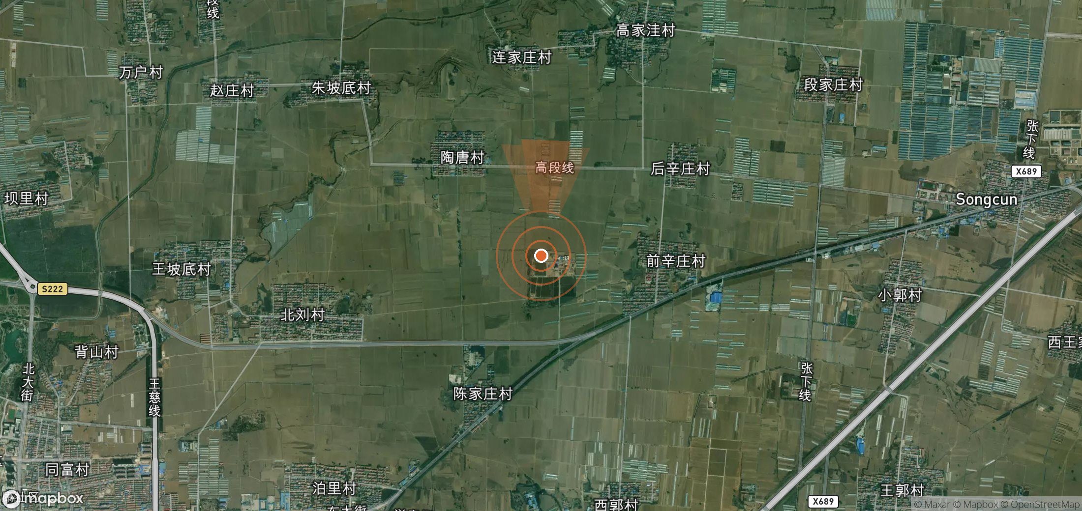 Satellite map of methane plume locations in China