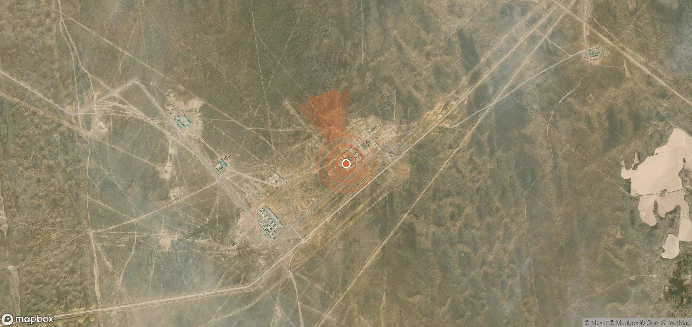 Mapa satelital de plumas de metano en Turkmenistán
