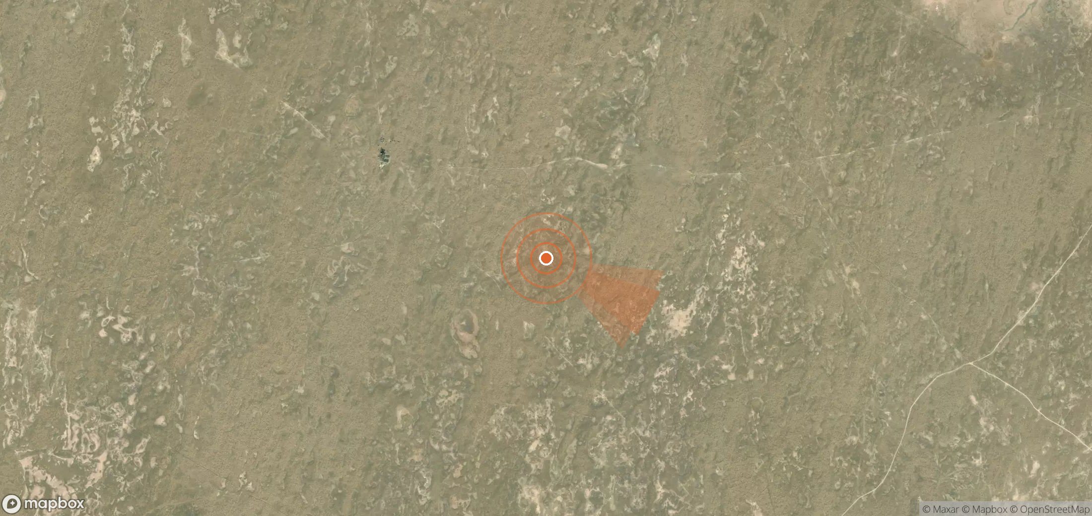 Satellite map of methane plume locations in Uzbekistan