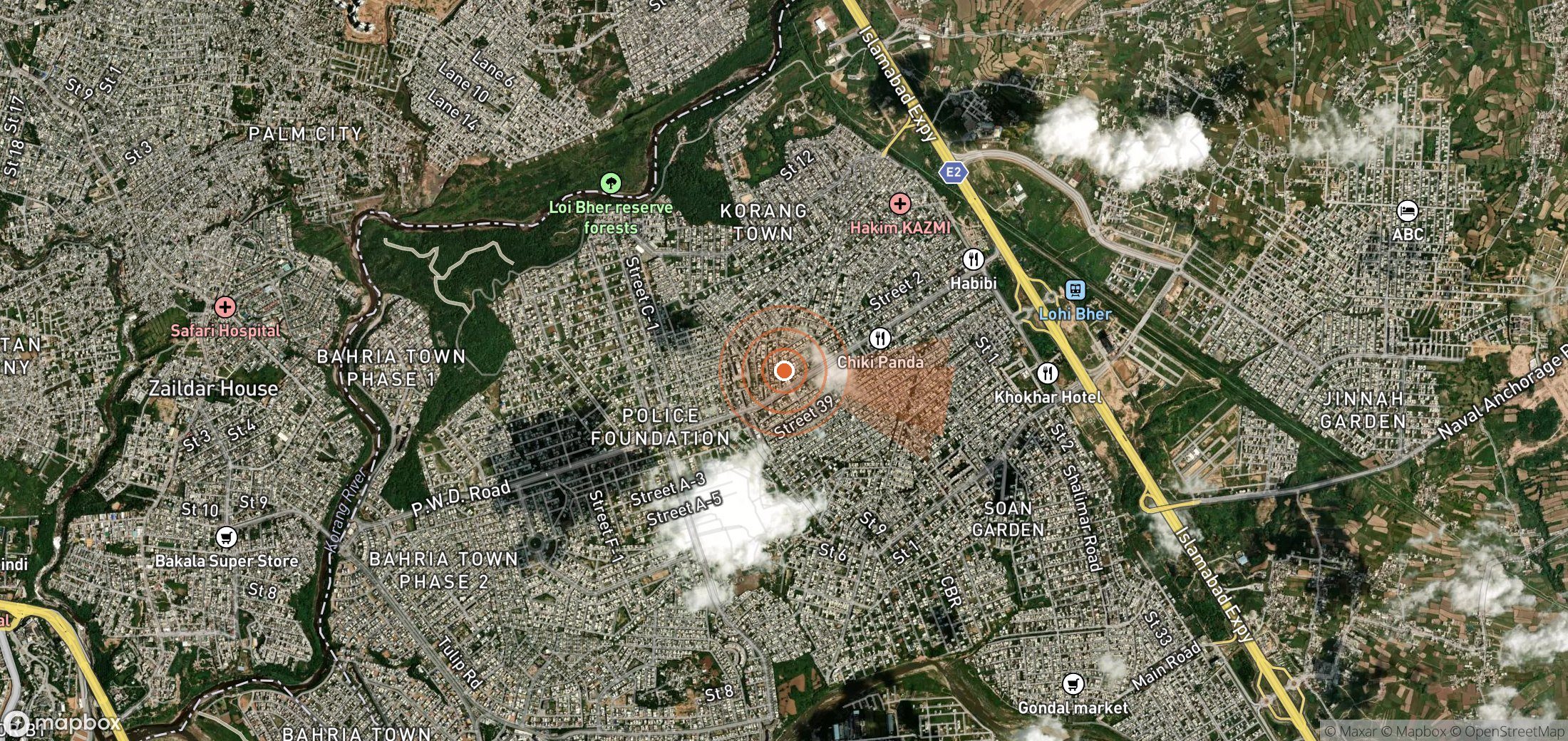 Satellite map of methane plume locations in Pakistan