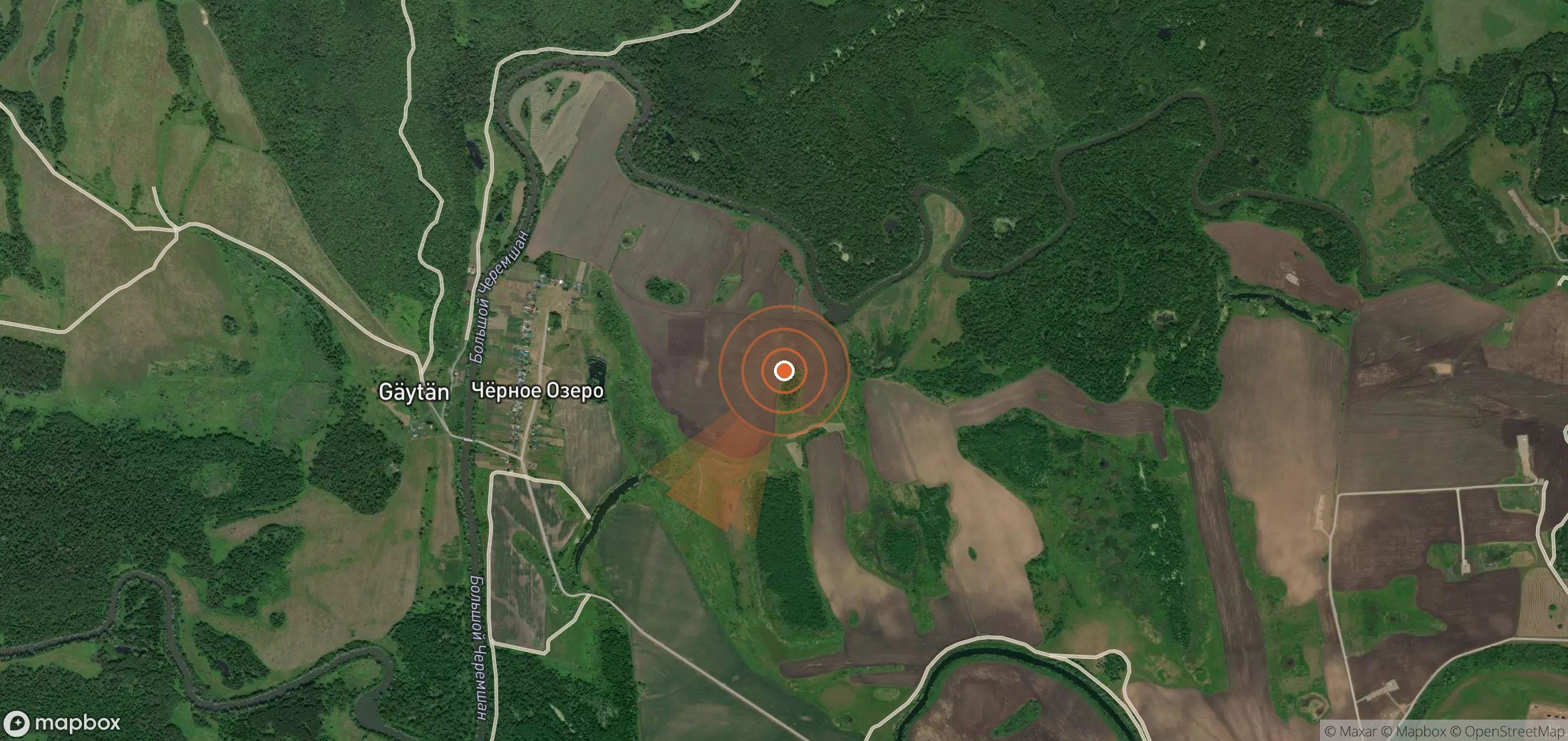 Satellite map of methane plume locations in Russia
