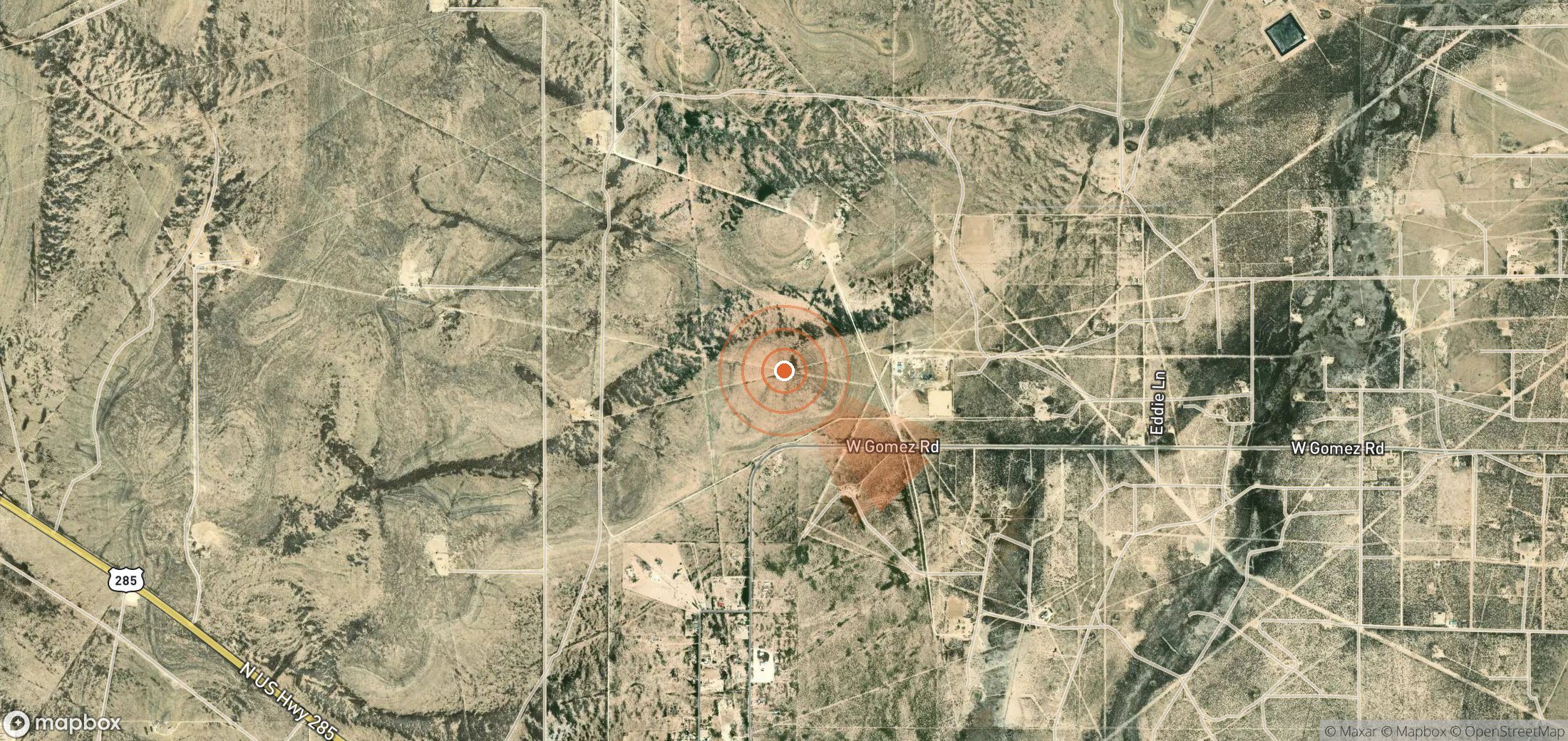 Satellite map of methane plume locations in United States