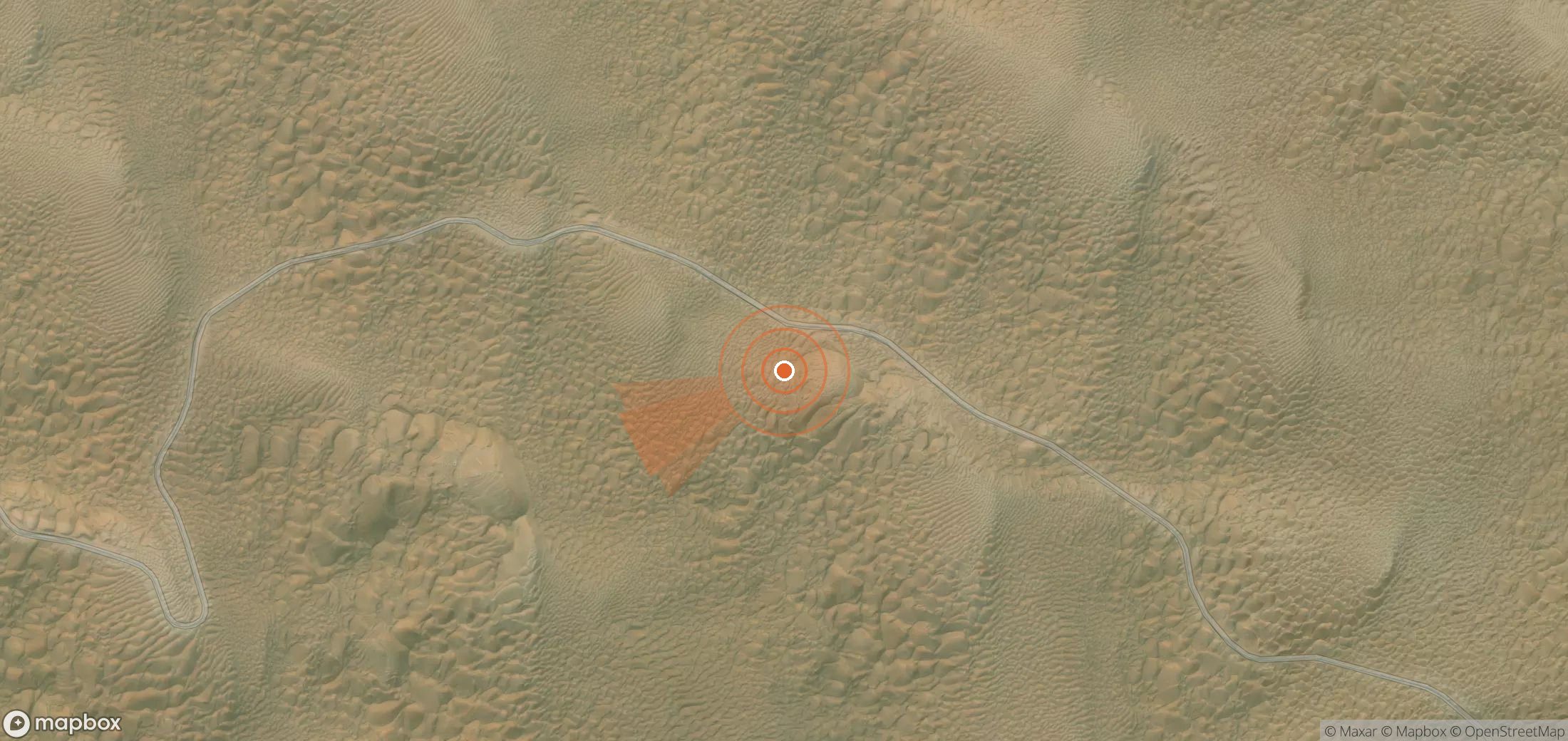 Mapa satelital de plumas de metano en China