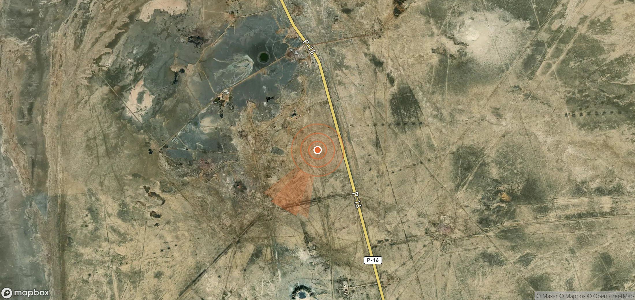 Satellite map of methane plume locations in Turkmenistan