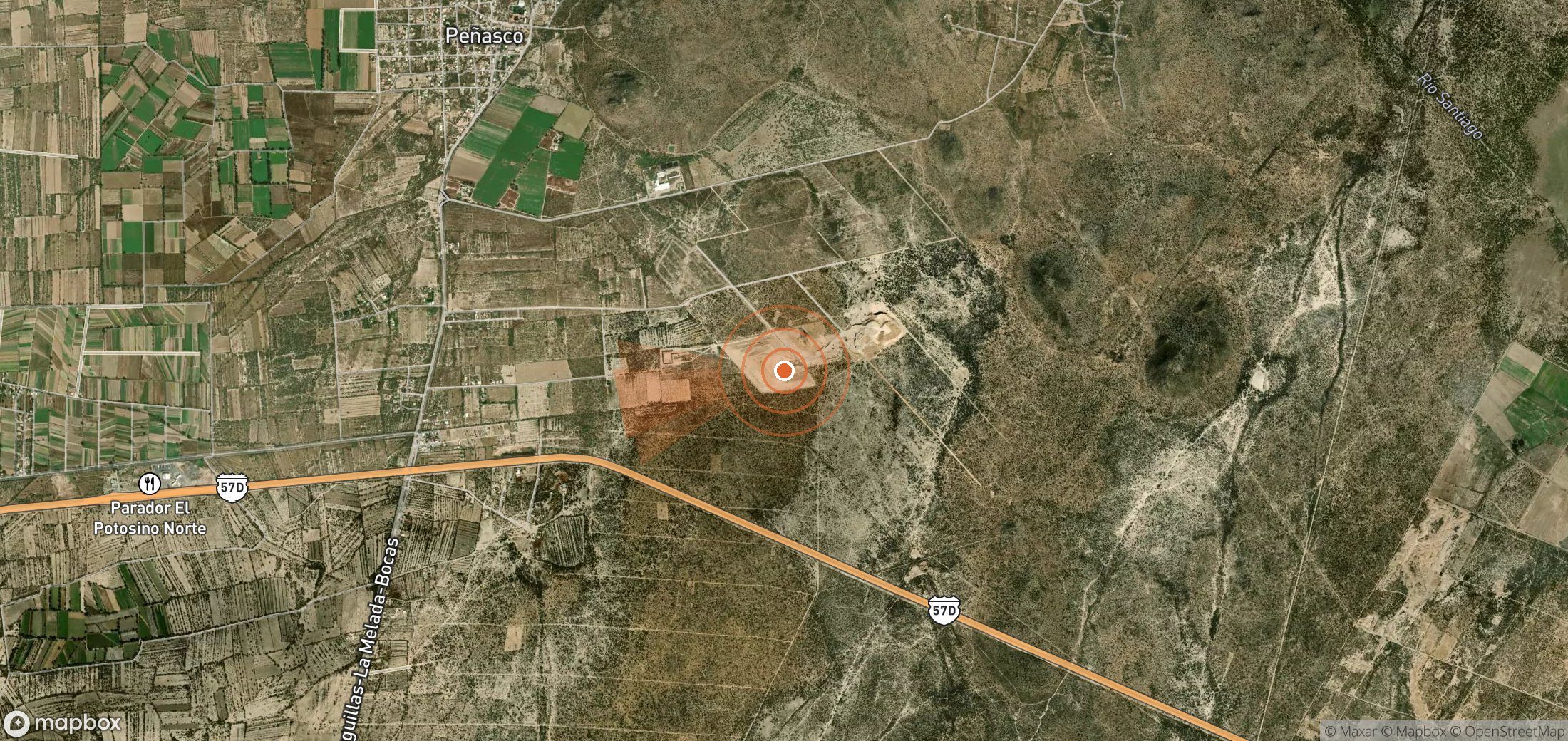 Mapa satelital de plumas de metano en México