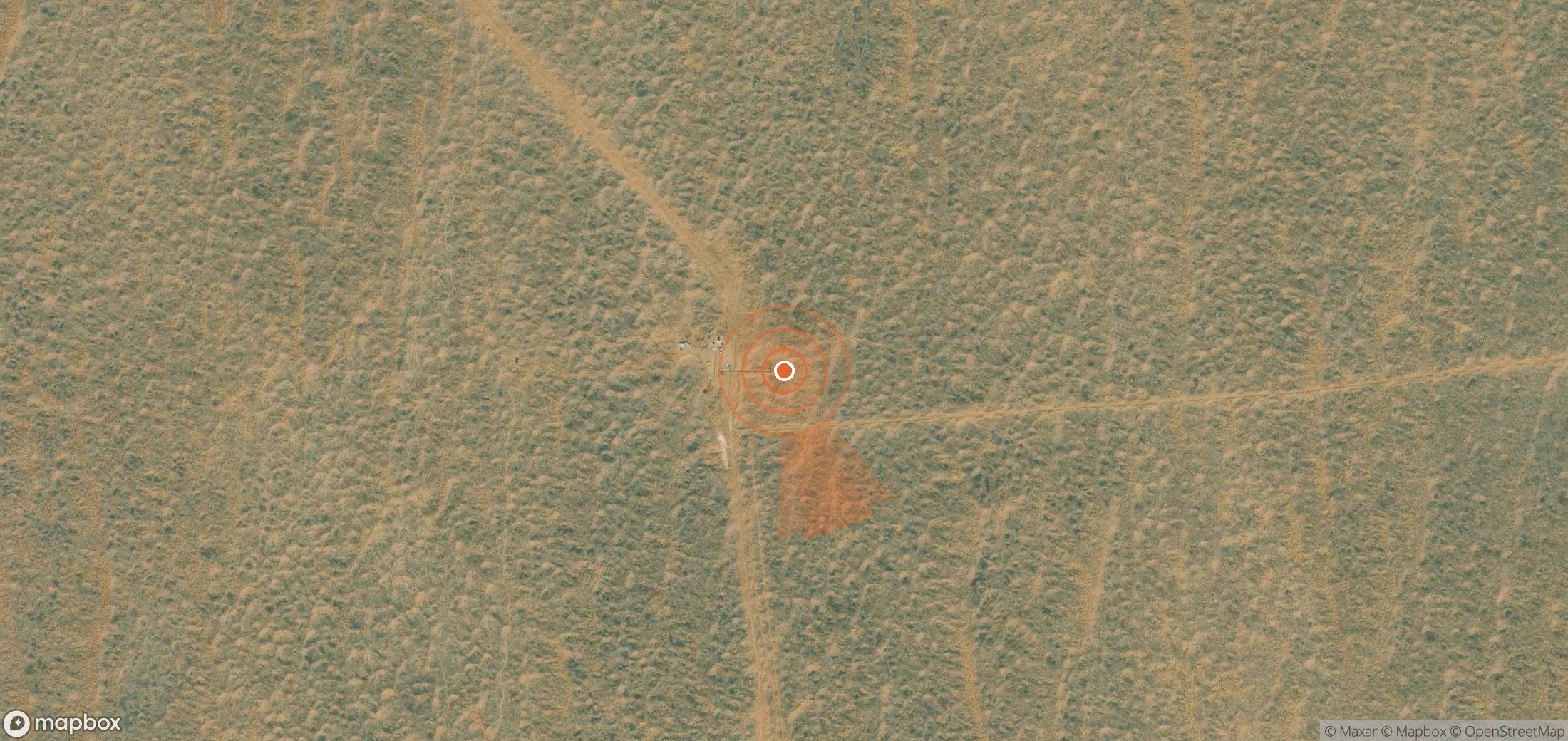Satellite map of methane plume locations in Turkmenistan