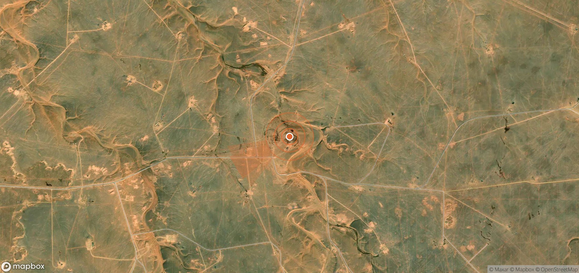 Mapa satelital de plumas de metano en Argelia