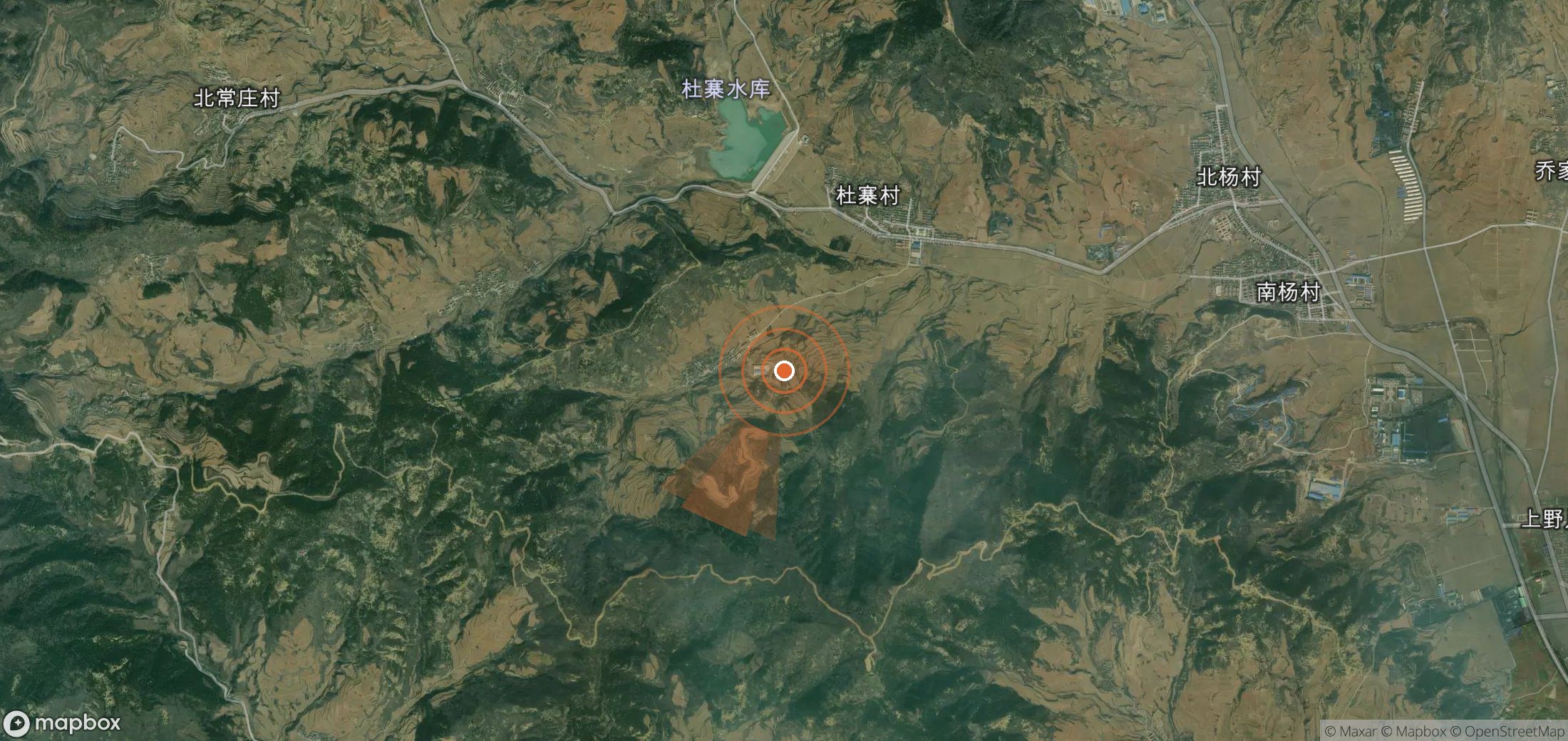 Satellite map of methane plume locations in China