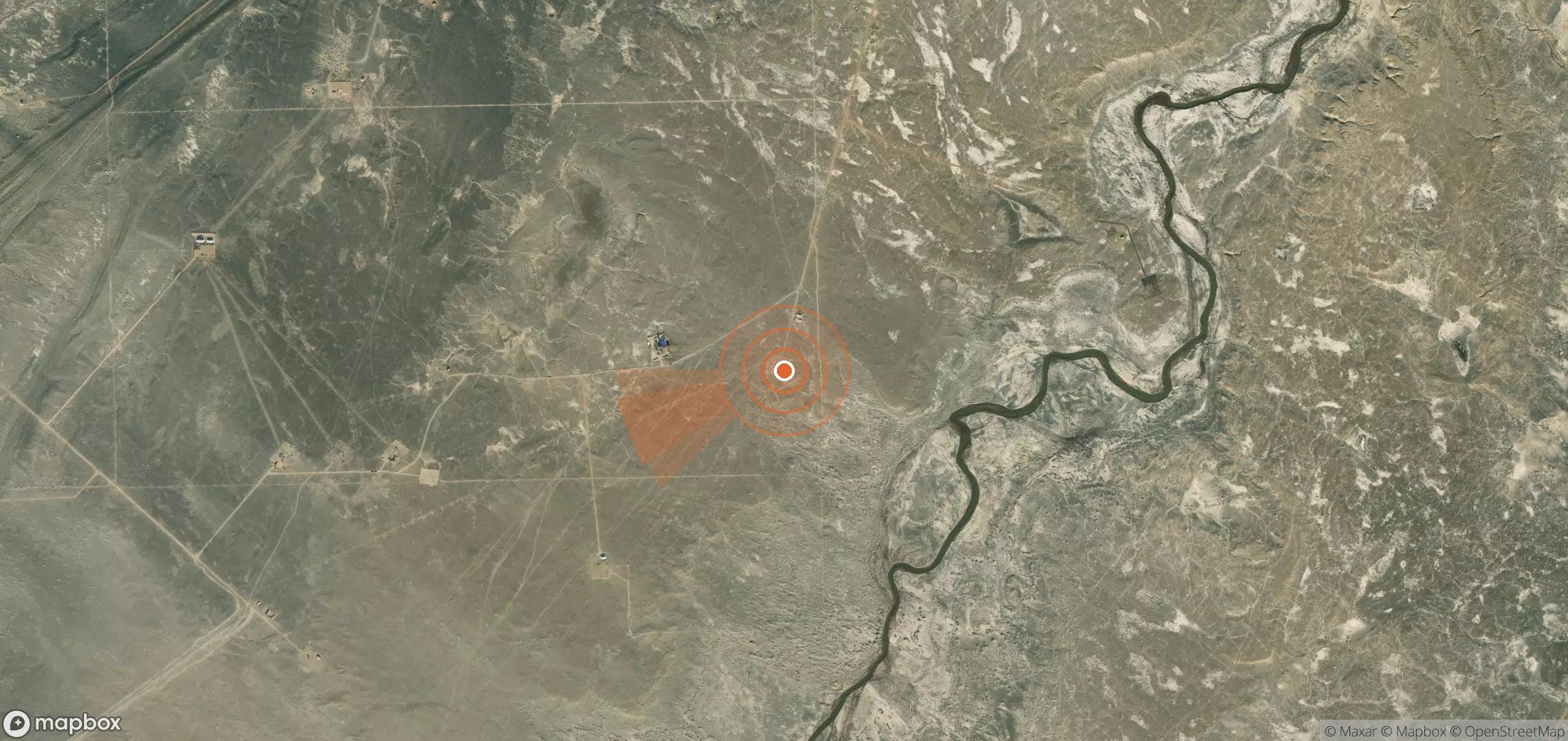 Satellite map of methane plume locations in China
