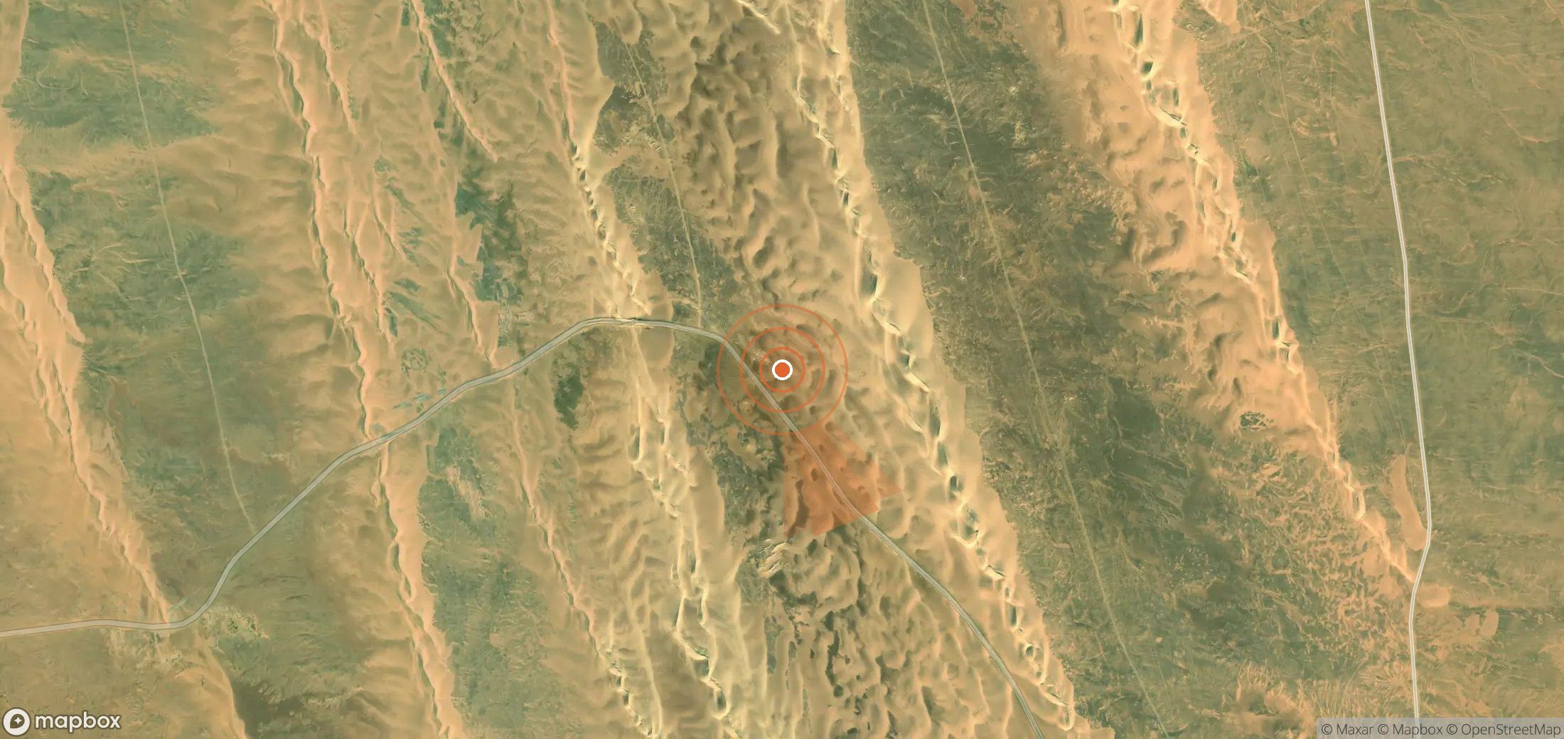 Mapa satelital de plumas de metano en Egipto
