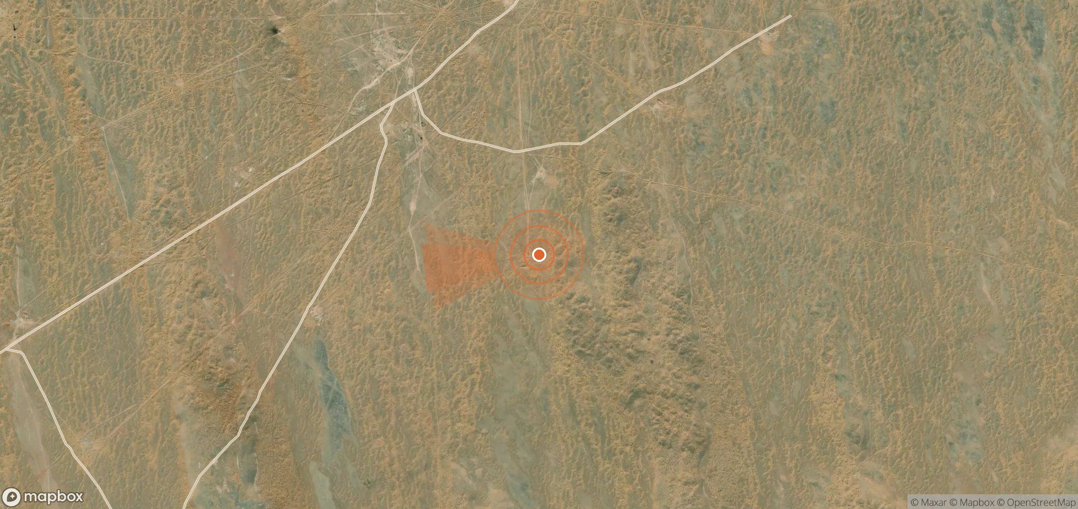 Mapa satelital de plumas de metano en Turkmenistán