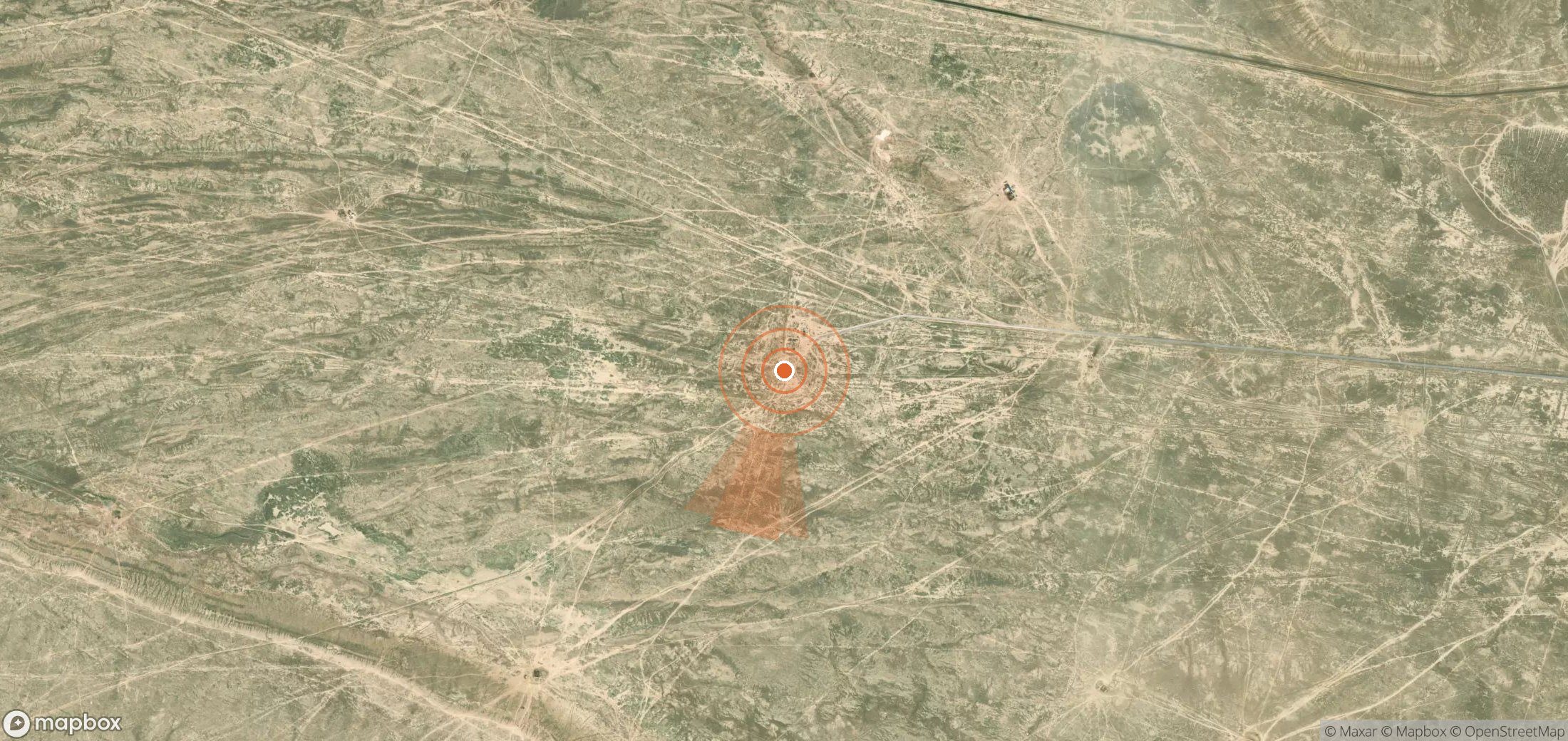 Satellite map of methane plume locations in Kazakhstan