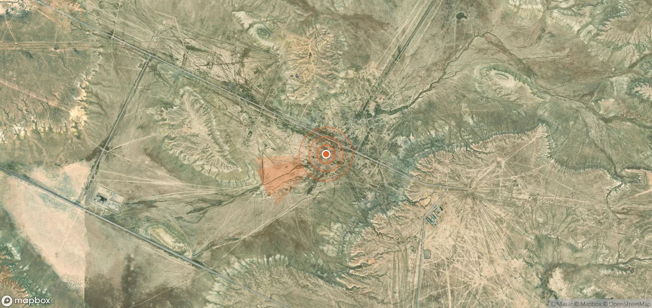 Mapa satelital de plumas de metano en Kazajistán