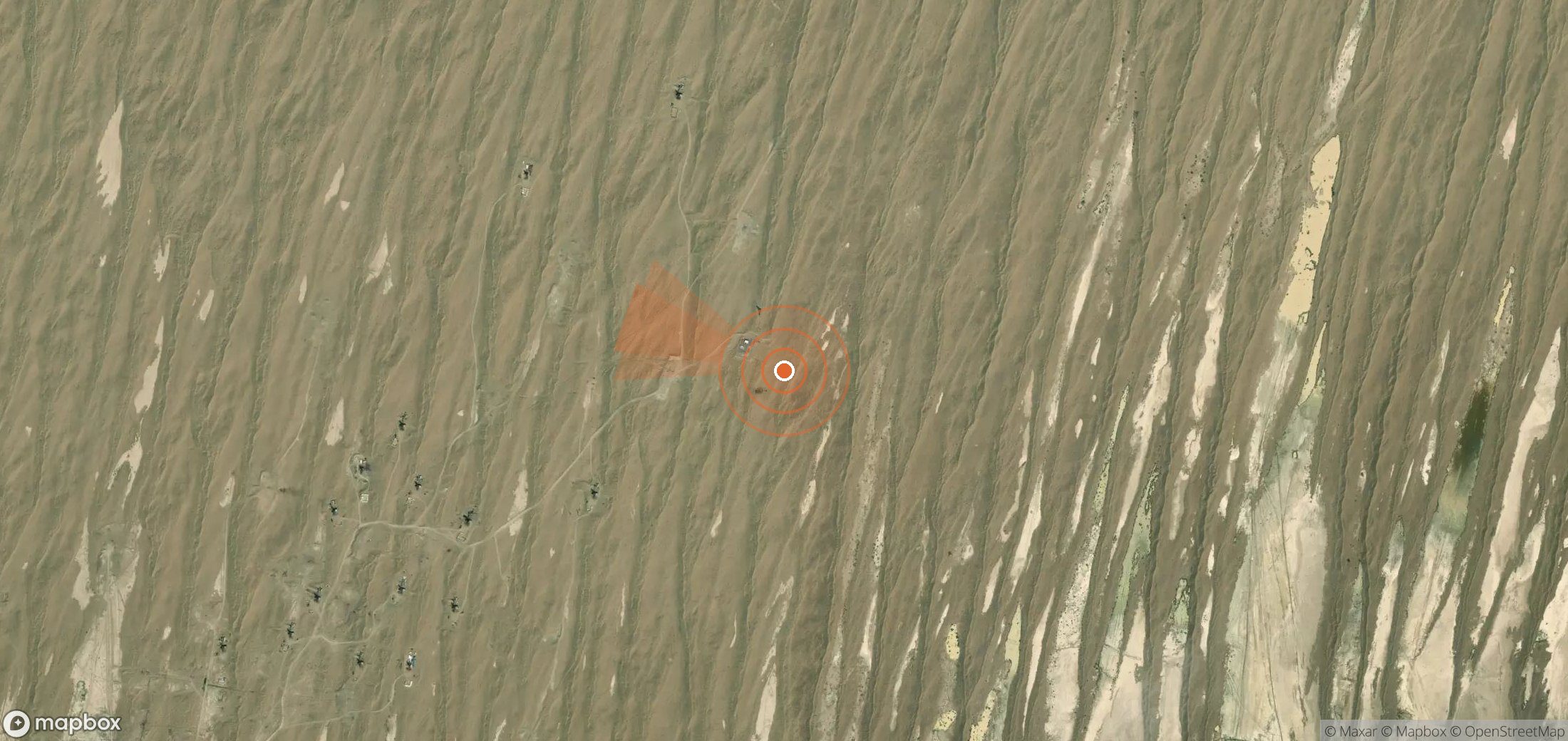 Mapa satelital de plumas de metano en Turkmenistán