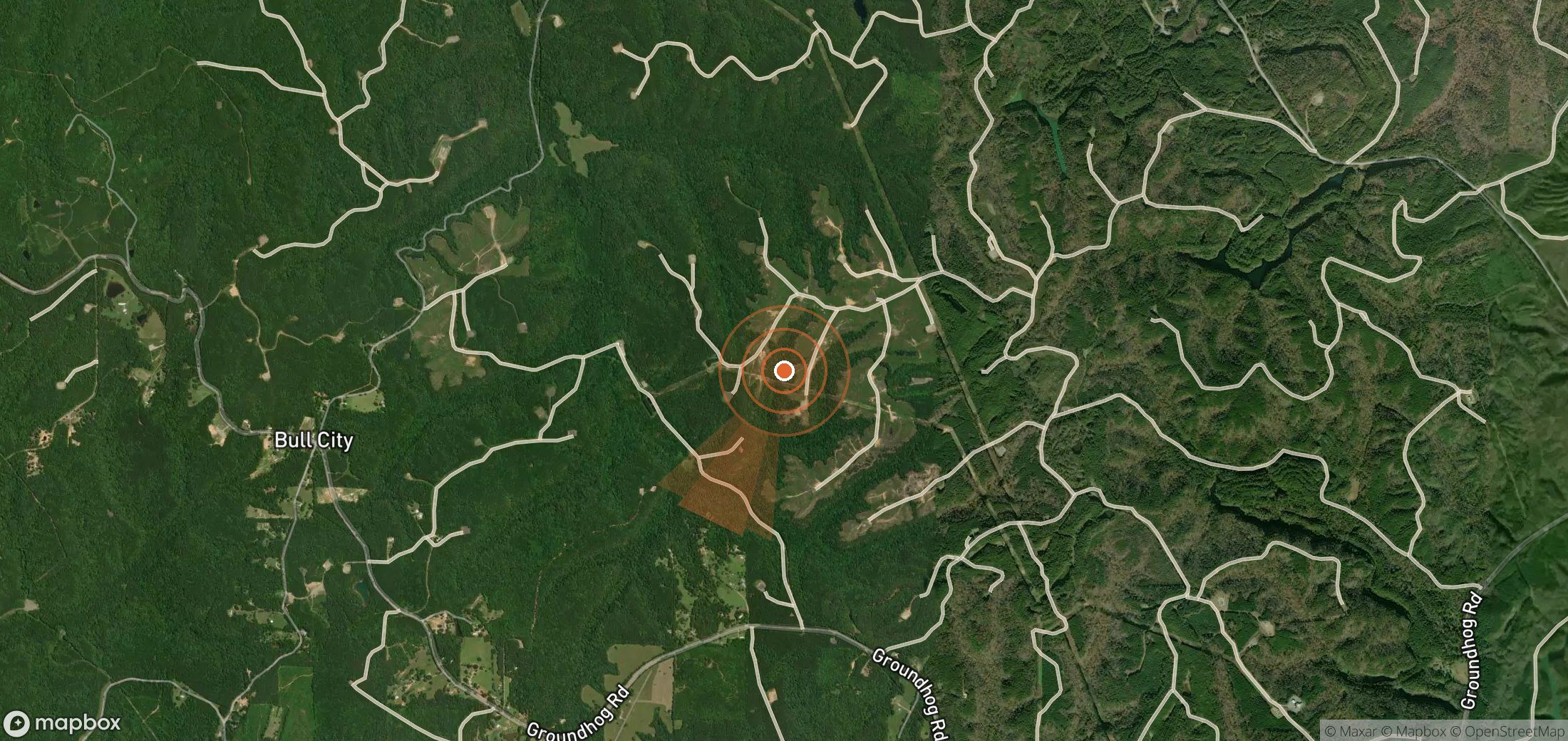 Satellite map of methane plume locations in United States