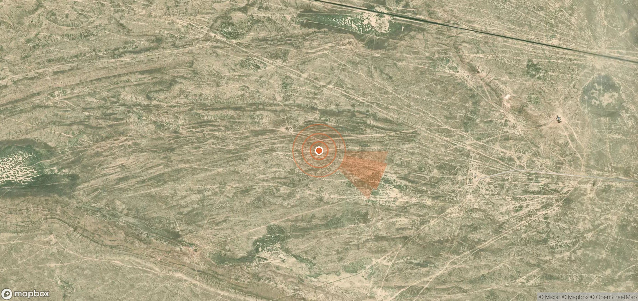 Satellite map of methane plume locations in Kazakhstan