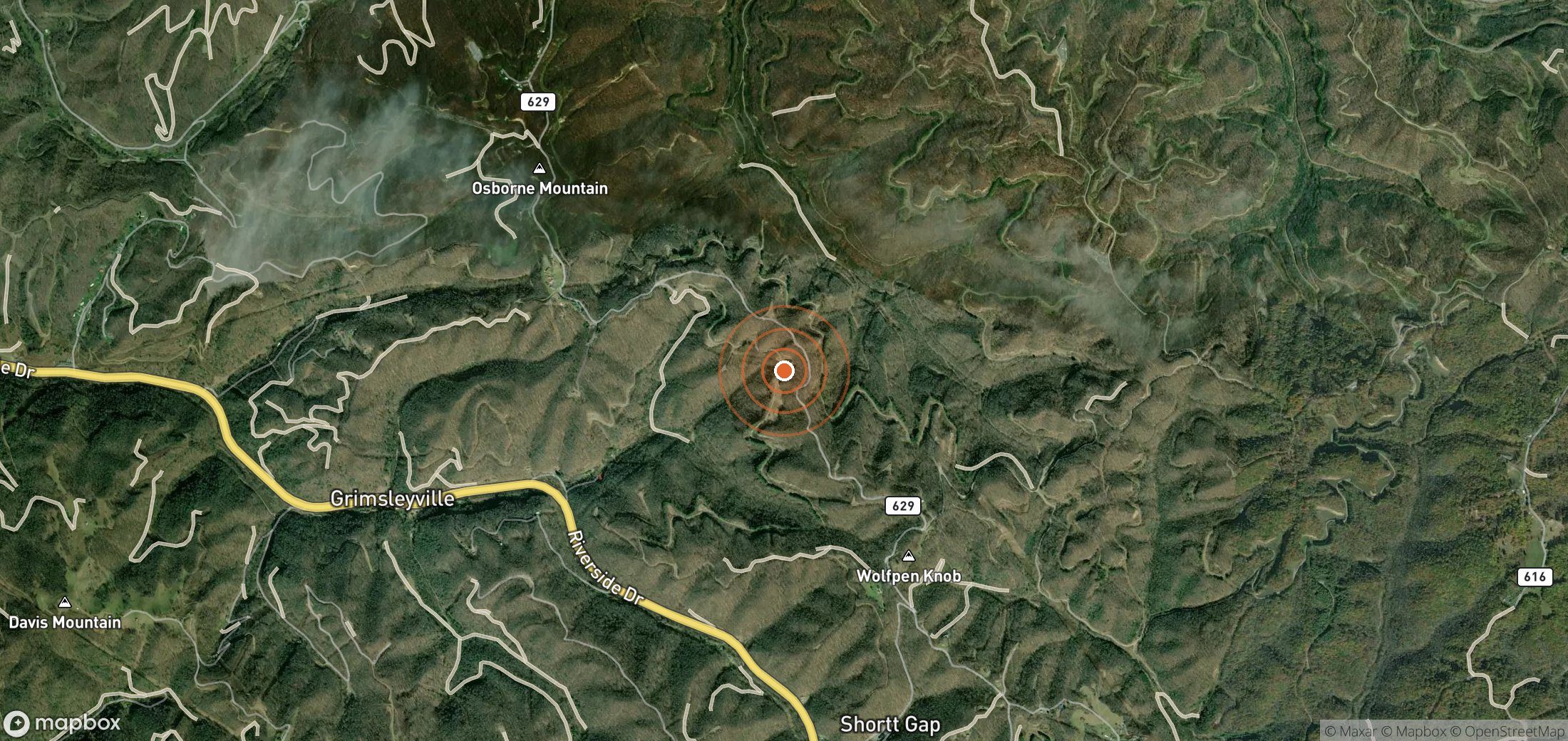 Mapa satelital de plumas de metano en Estados Unidos